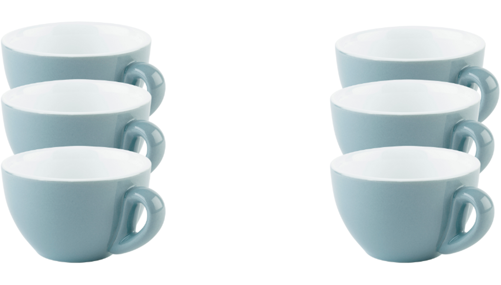 APS Tasse "6er Set Kaffeetassen -SNUG-", Ø 9,5cm x 6cm, 200ml, 6 Stk., blau, Trinkgefäße, für Heißgetränke aller Art geeignet