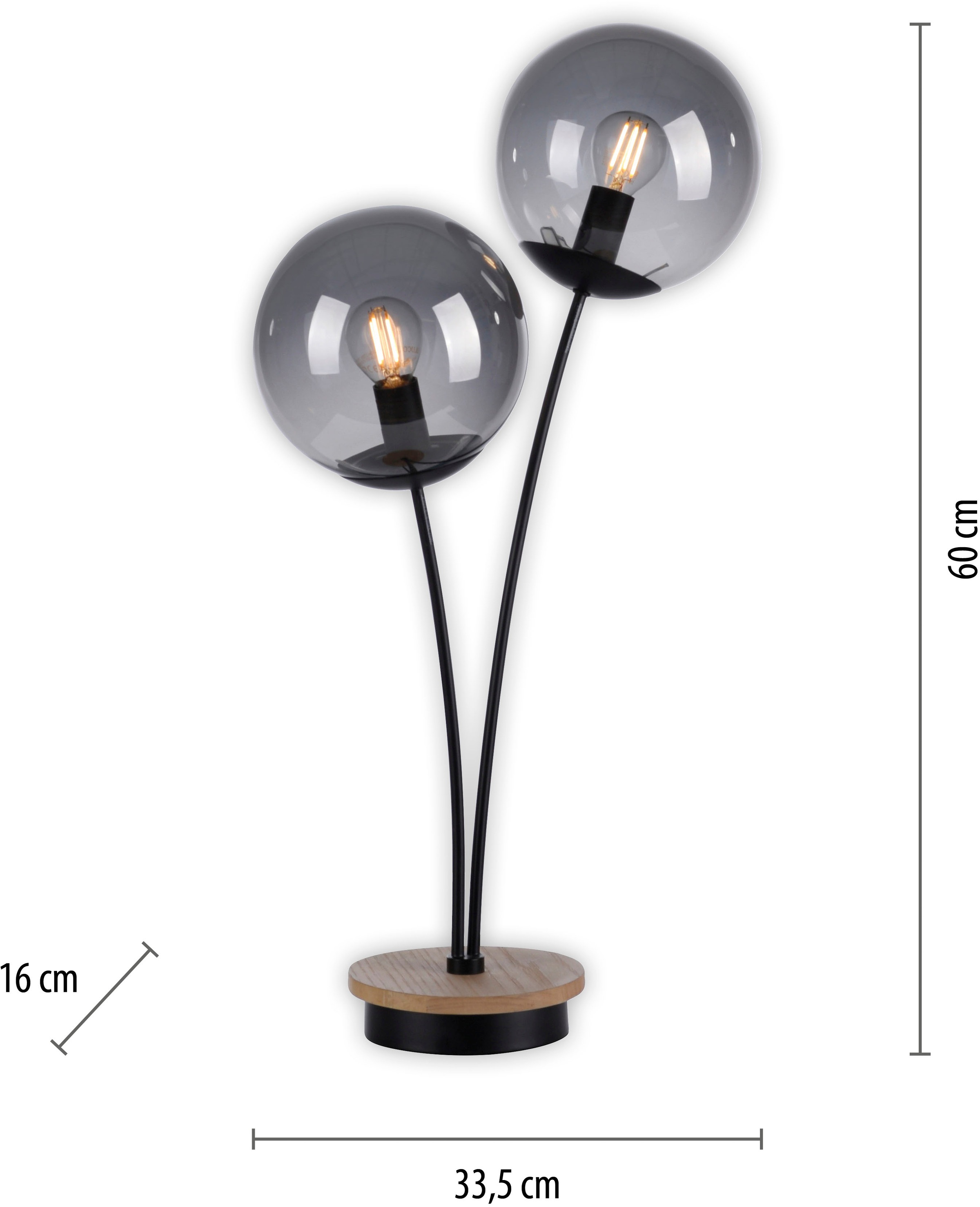 JUST LIGHT Tischleuchte »GREEN WIDO«, 2 flammig, Leuchtmittel E14 | ohne Leuchtmittel