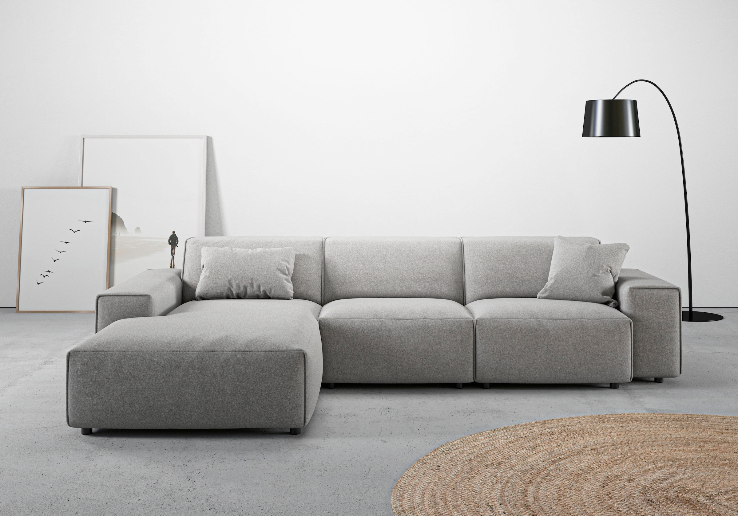 andas Ecksofa »Glimminge auch in Breitcord, Feincord, Bouclé + Easy care-Bezug«, L-Form, Breite 294, Zierkissen