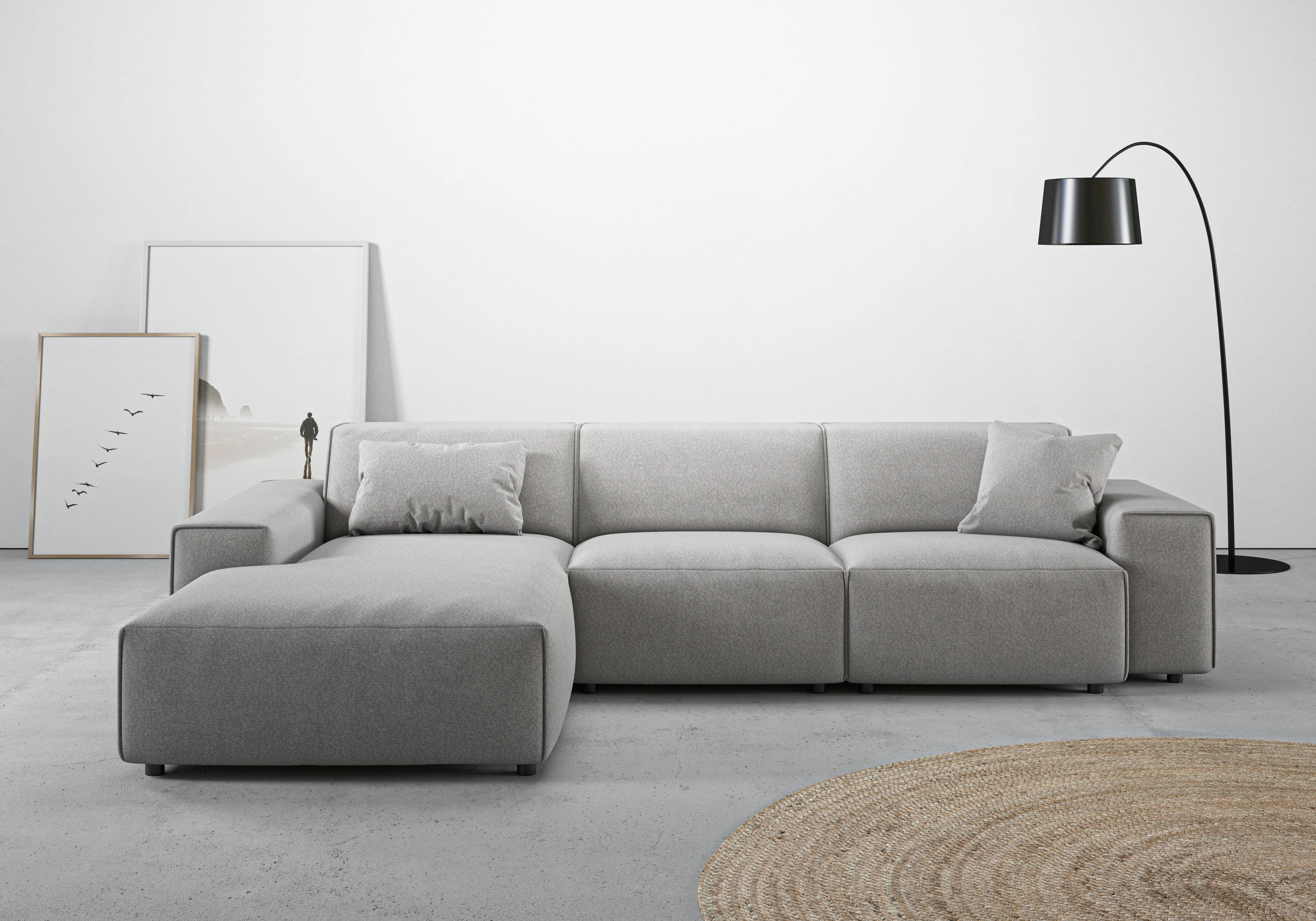 Home affaire Ecksofa "Glimminge auch in Breitcord, Feincord, Bouclé + Easy care-Bezug" L-Form, Breite 294, Zierkissen