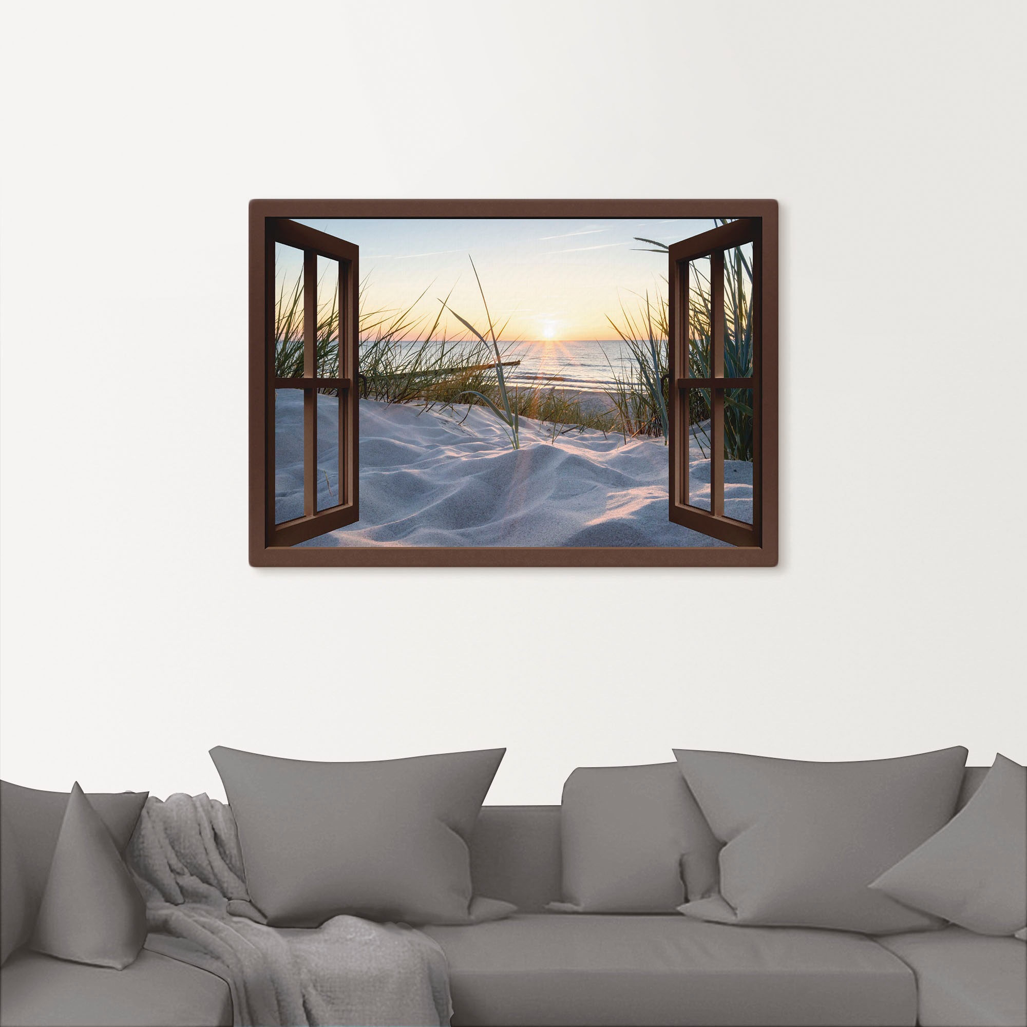 Artland Wandbild "Ostseestrand durchs Fenster" Meer Bilder 1 Stk. tlg. als günstig online kaufen