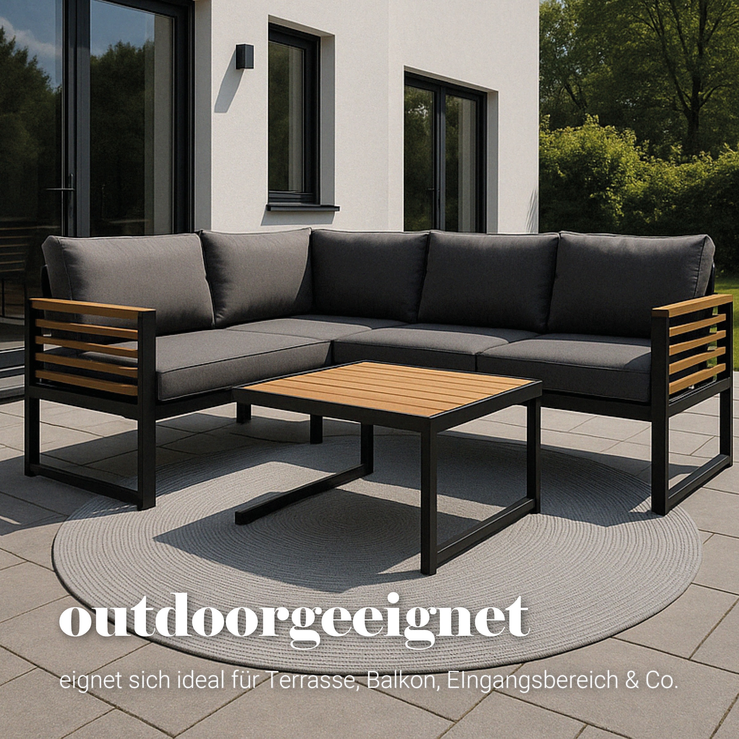 ASTRA Teppich »Paris«, rund, 8 mm Höhe, In- und Outdoor geeignet, Aussenbereich, Wohnzimmer