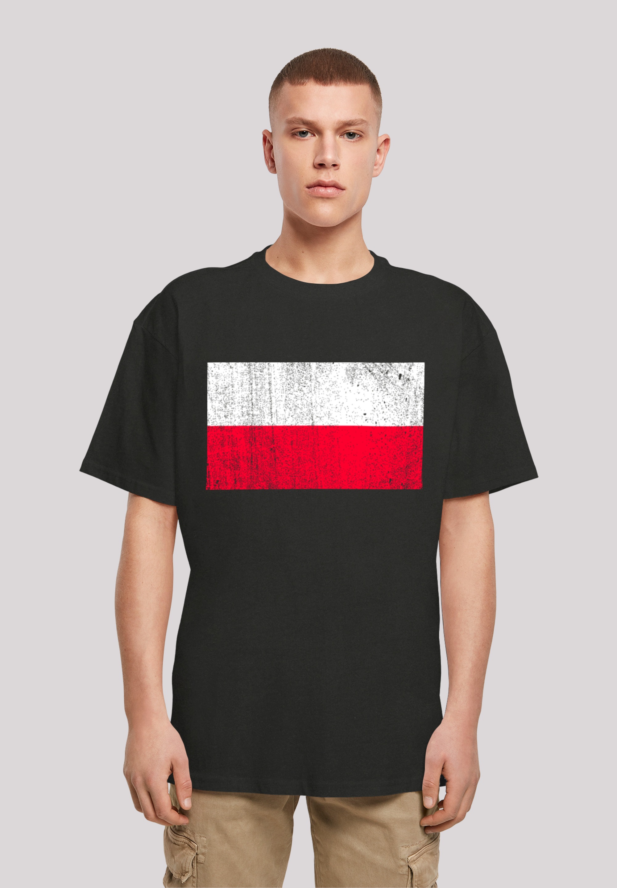 F4NT4STIC T-Shirt "Poland Polen Flagge distressed", Print