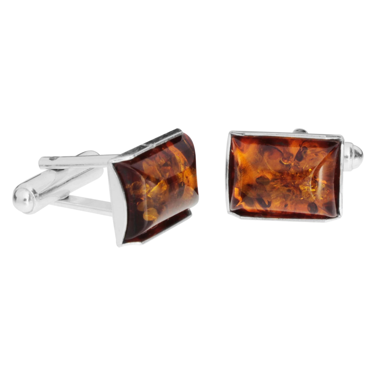 OSTSEE-SCHMUCK Manschettenknöpfe »- Classic 14 x 10 mm - Silber 925/000 - Bernstein«