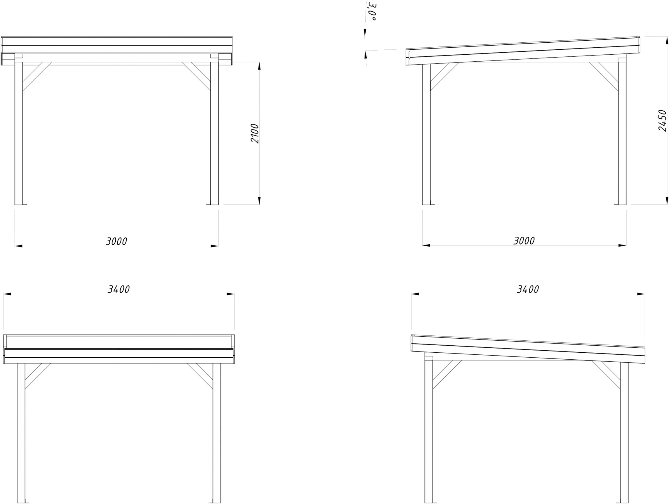 Palmako Holzpavillon »Lenna 8,3 m²« BxTxH: 340x340x245 cm