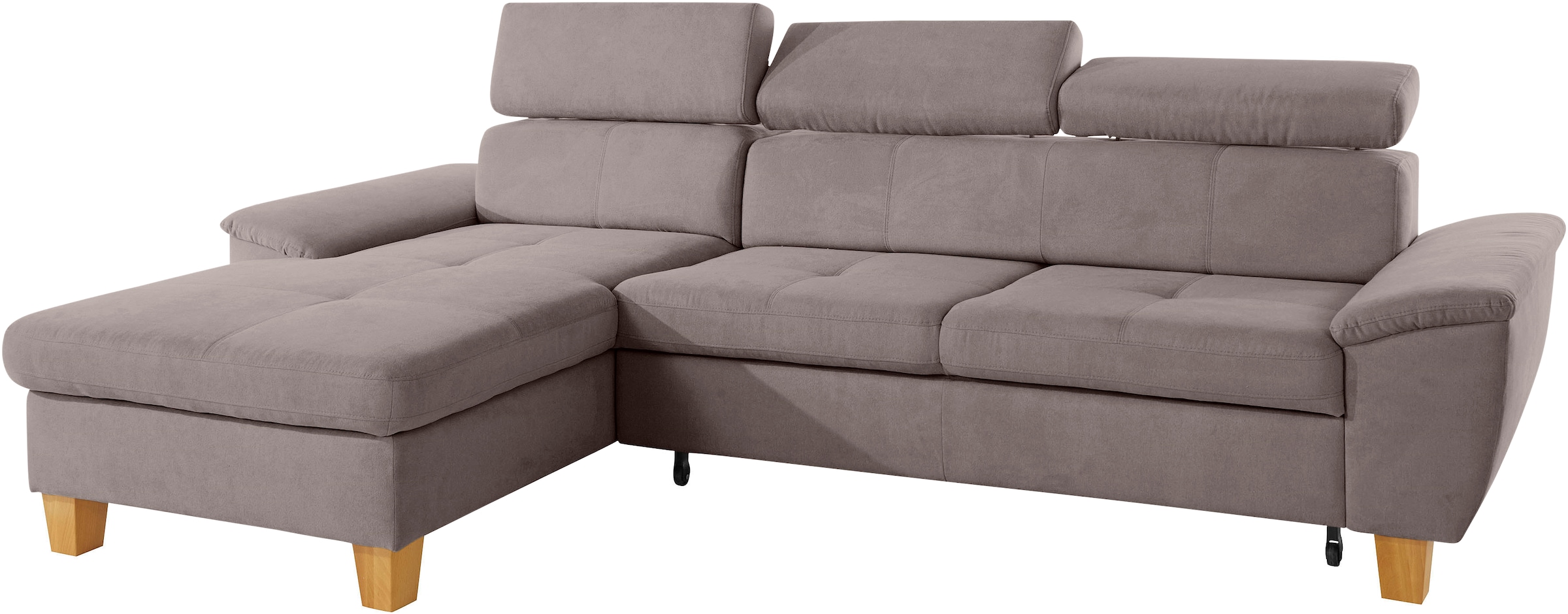 exxpo - sofa fashion Ecksofa »Enya, aufwendige Detailverarbeitung, hoher Sitzkomfort, bequem, L-Form«, inkl. Kopfteilverstellung, wahlweise mit Bettfunktion und Bettkasten