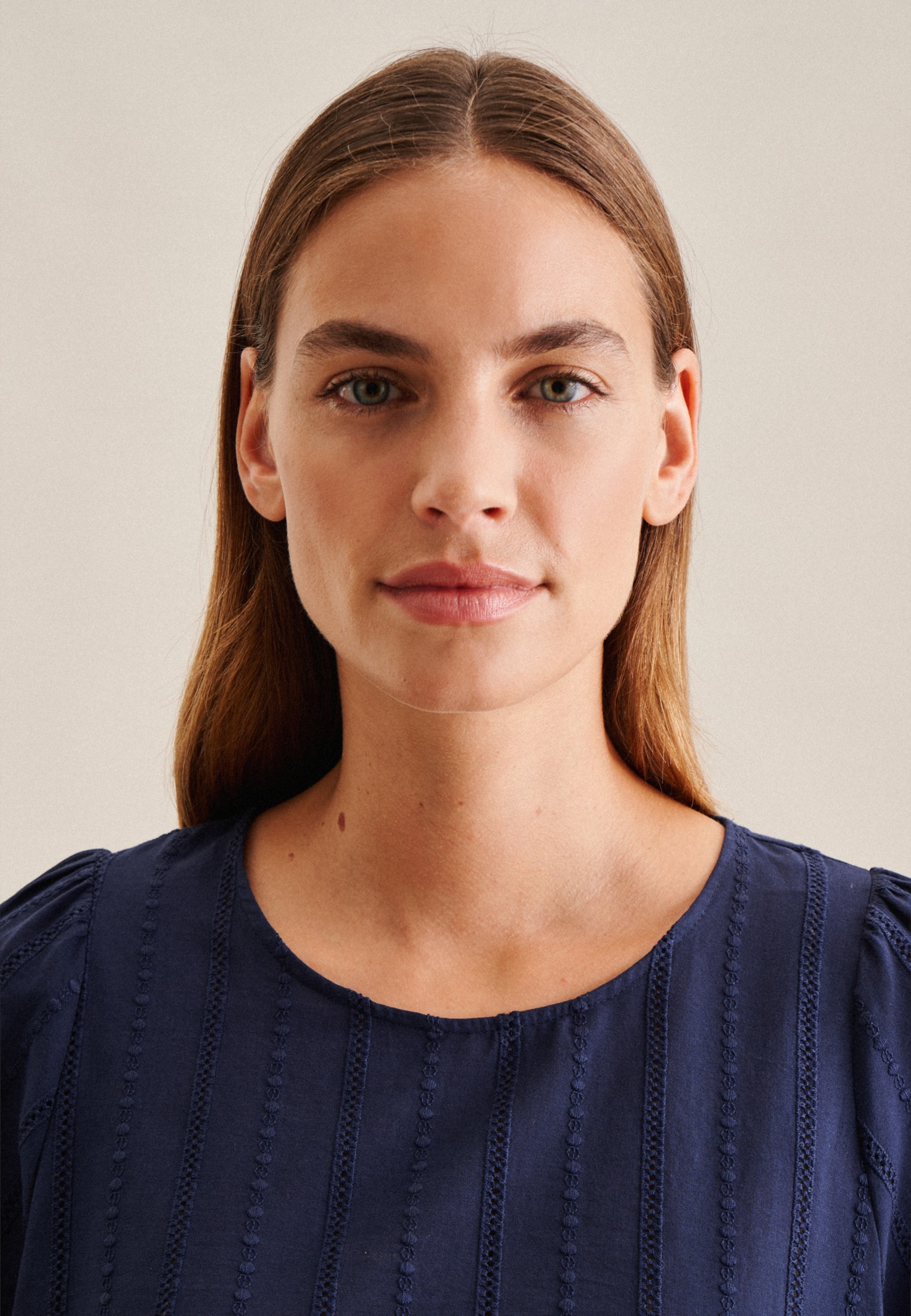 Thumbnail - seidensticker Shirtbluse "Schwarze Rose" 1/2 Rundhals Streifen