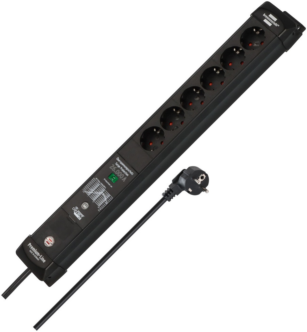 BRENNENSTUHL Steckdose "H05VV-F3G1,5, 1,8 m", B:9cm H:57cm T:6,7cmschwarz, Werkstatt, Steckdosen