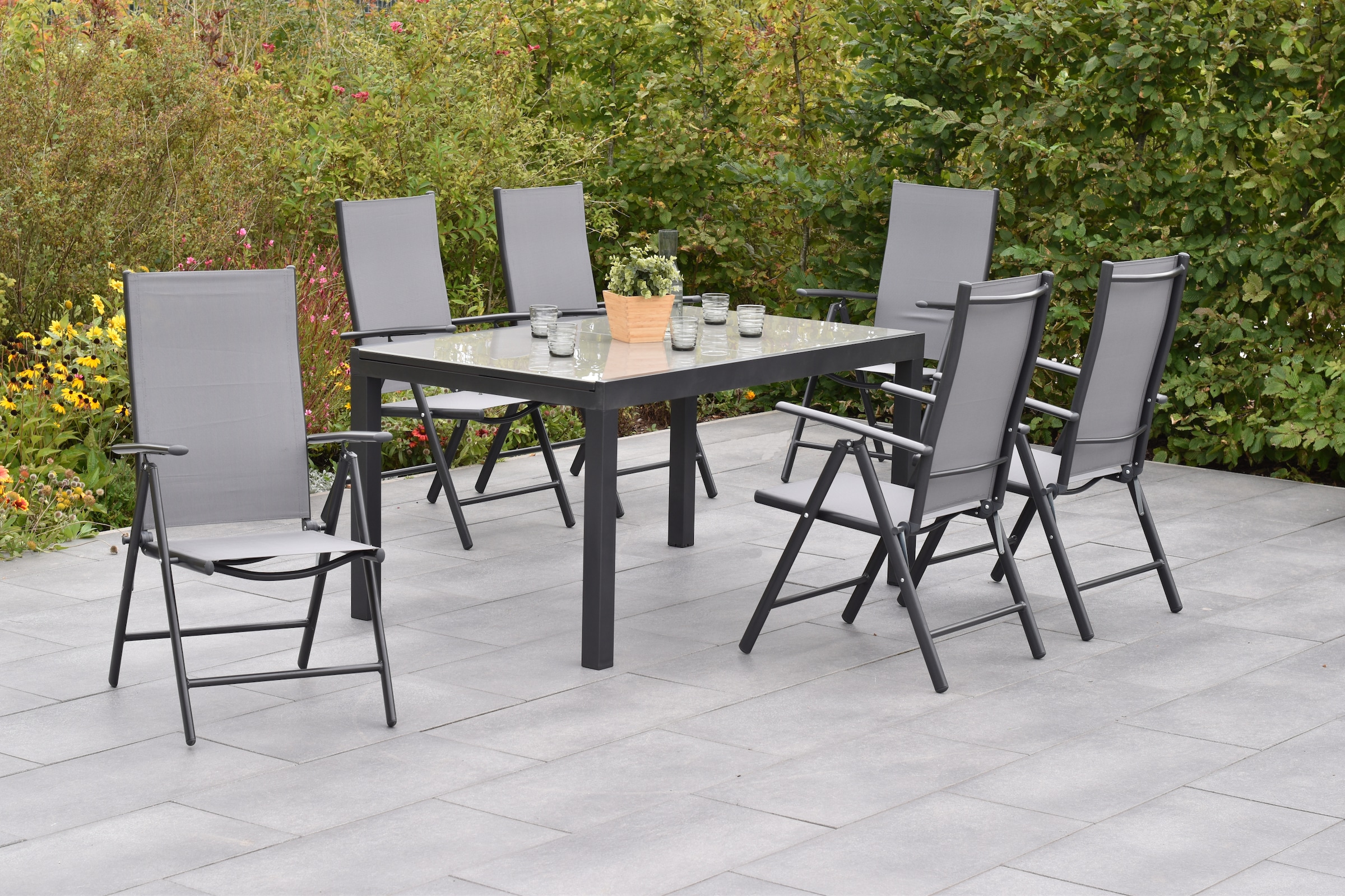 MERXX Garten-Essgruppe ""Amalfi"", (Set, 7 tlg., 5-fach verstellbare Rücken günstig online kaufen