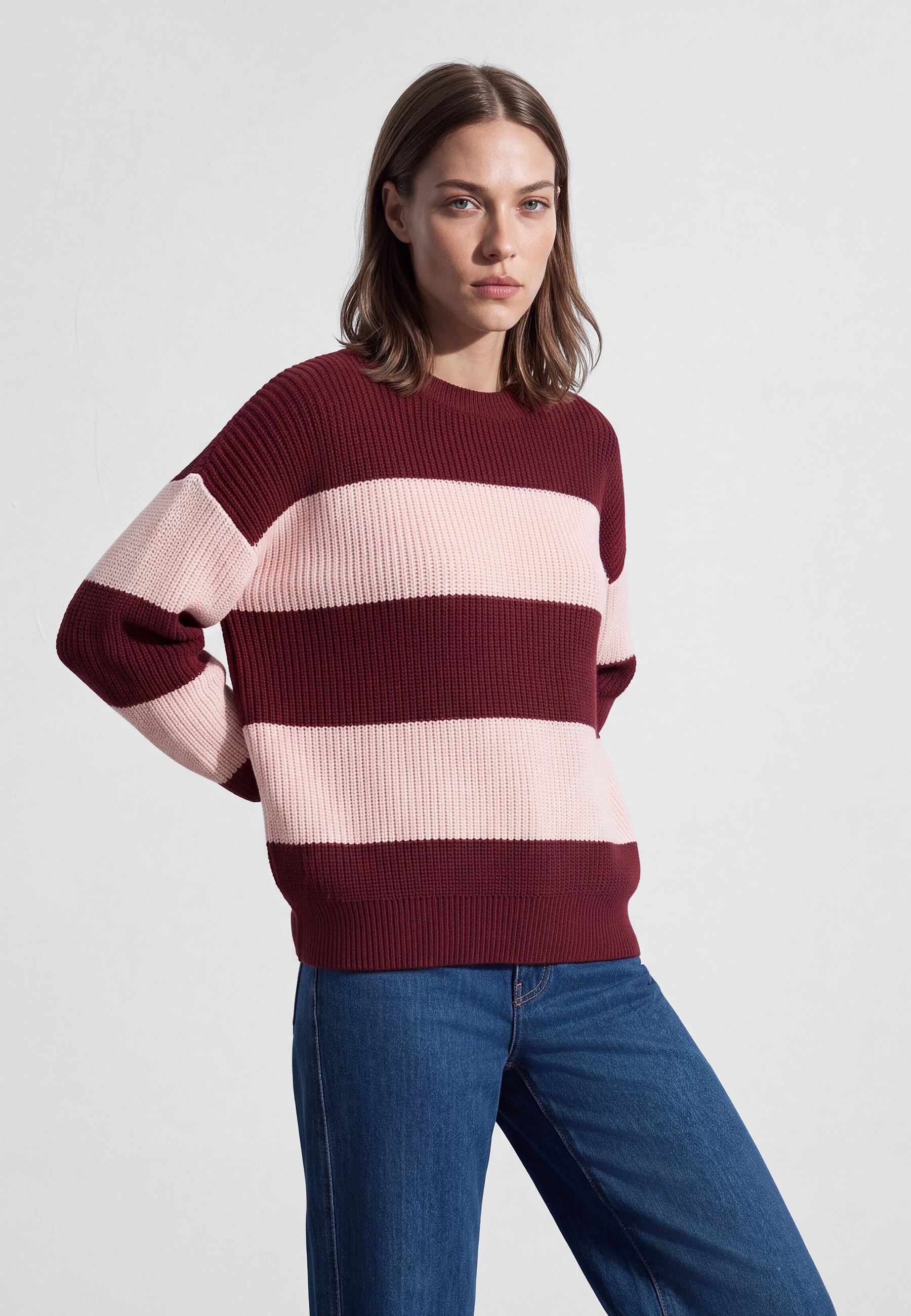 Mavi Rundhalspullover »STRIPED SWEATER« Streifen Top Longsleeve