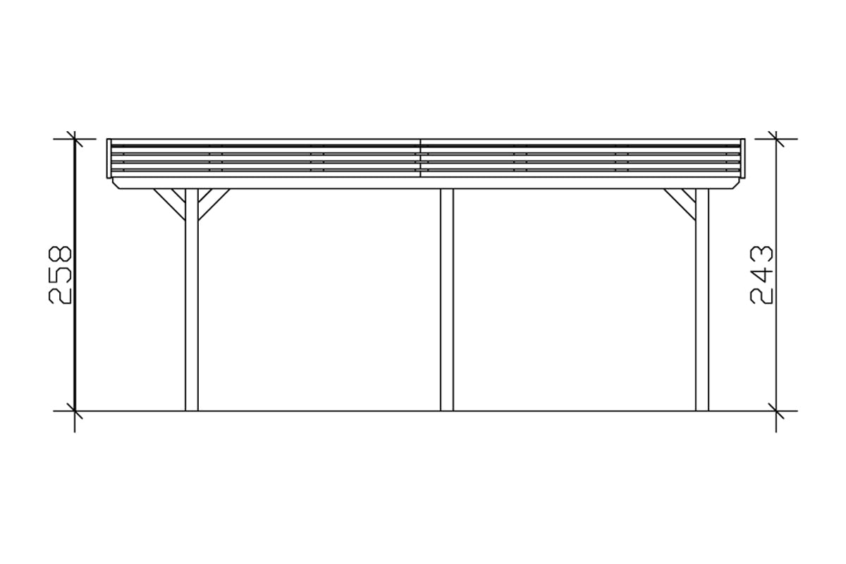 Skanholz Doppelcarport »Spessart« Leimholz 550 cm natur