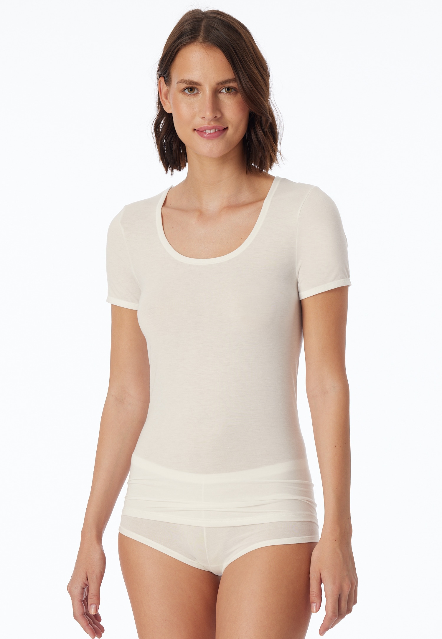 Schiesser Kurzarmshirt "Personal Fit" Rundhalsausschnitt, Single Jersey, ohne störende Seitennähte