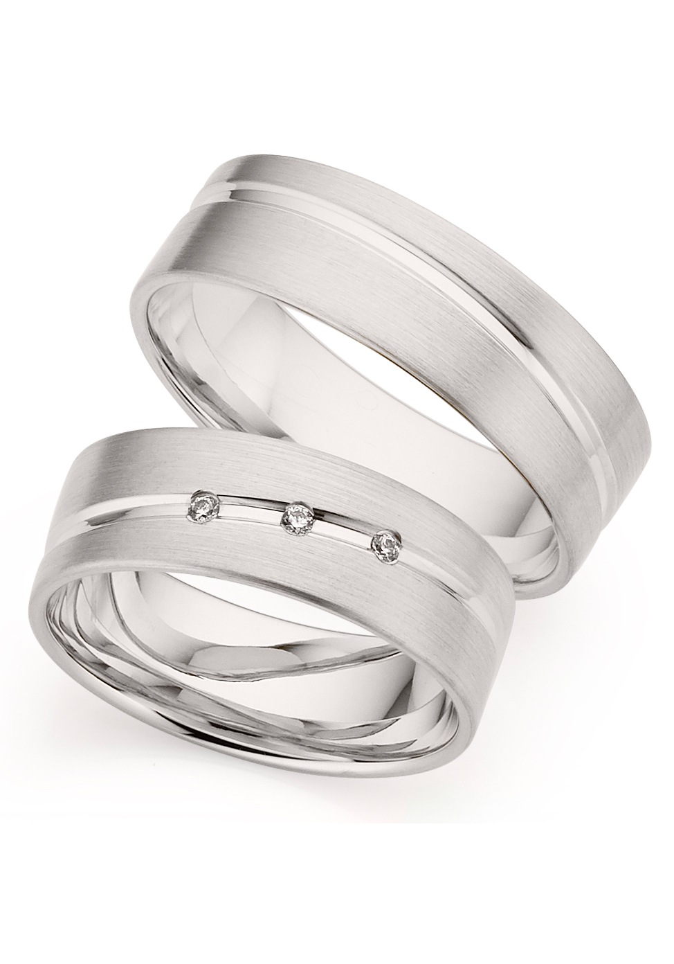 Trauring PHÖNIX "Schmuck Geschenk Silber 925 Trauring Ehering LIEBE versch. Varianten" Gr. 60, silber (silberfarben), Fingerringe, Damen, 60, 0,03 SI = kleine Einschlüsse mit Brillanten, Silber 925 (Sterlingsilber), 6,5mm, Trauring, Made in Germany - wahl