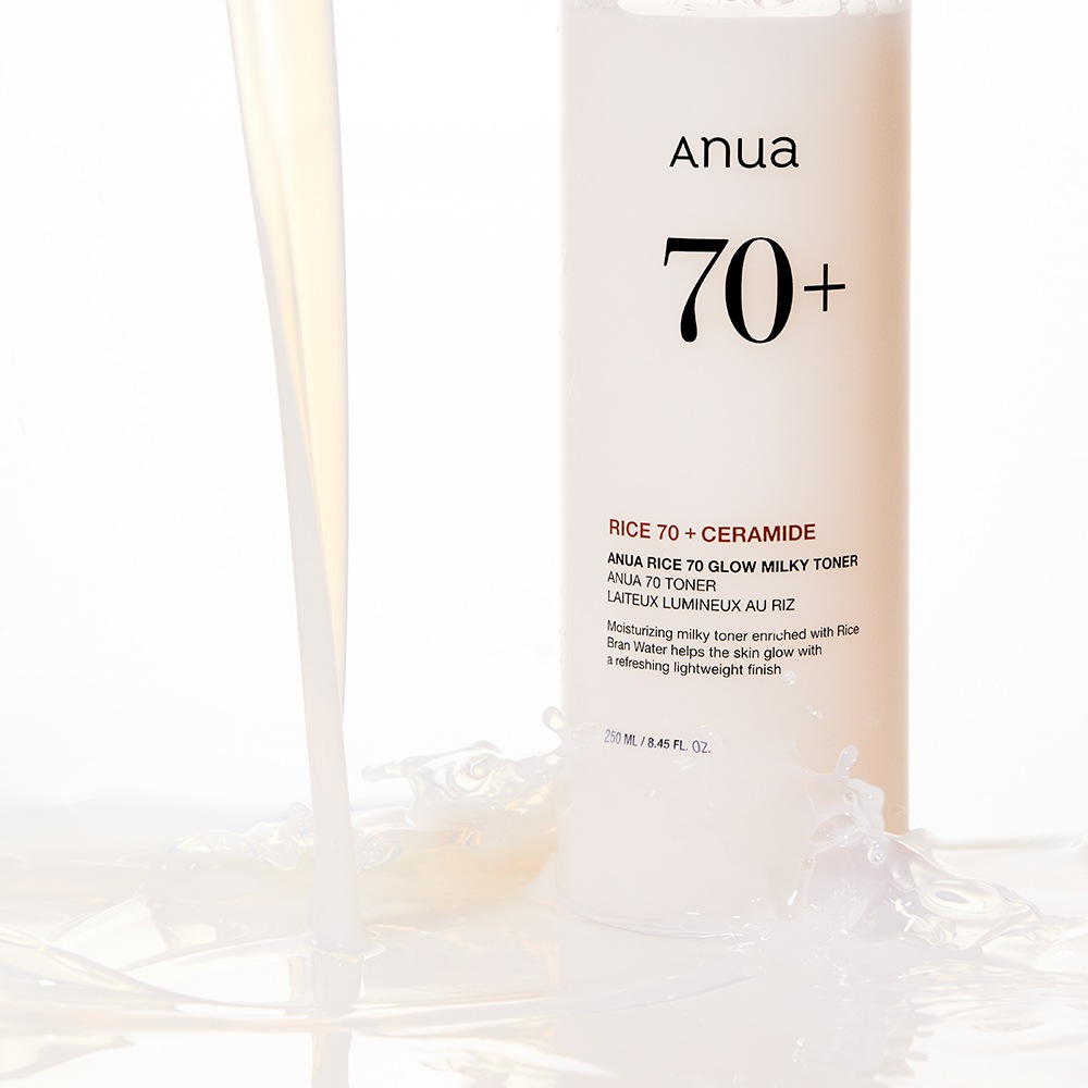 Anua Toner »RICE 70 GLOW MILKY TONER« für trockene Haut, spendet Feuchtigkeit und stärkt die Hautbarriere