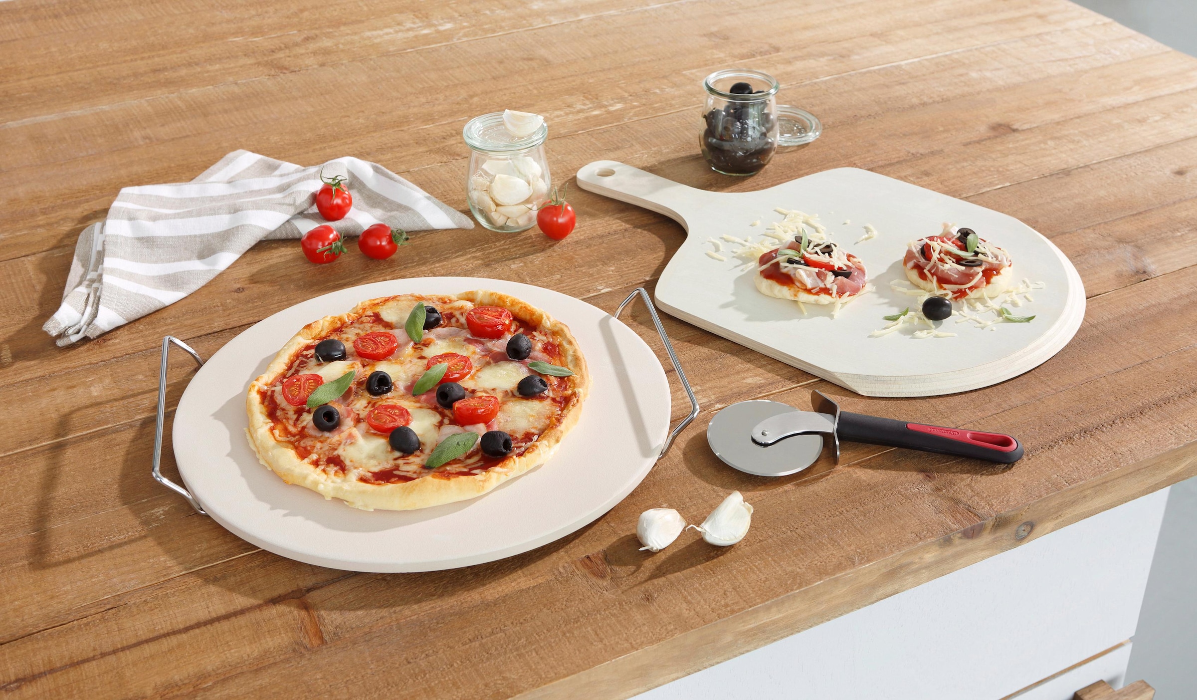 WESTMARK Pizzastein, Keramik, (Set, 3 St.)