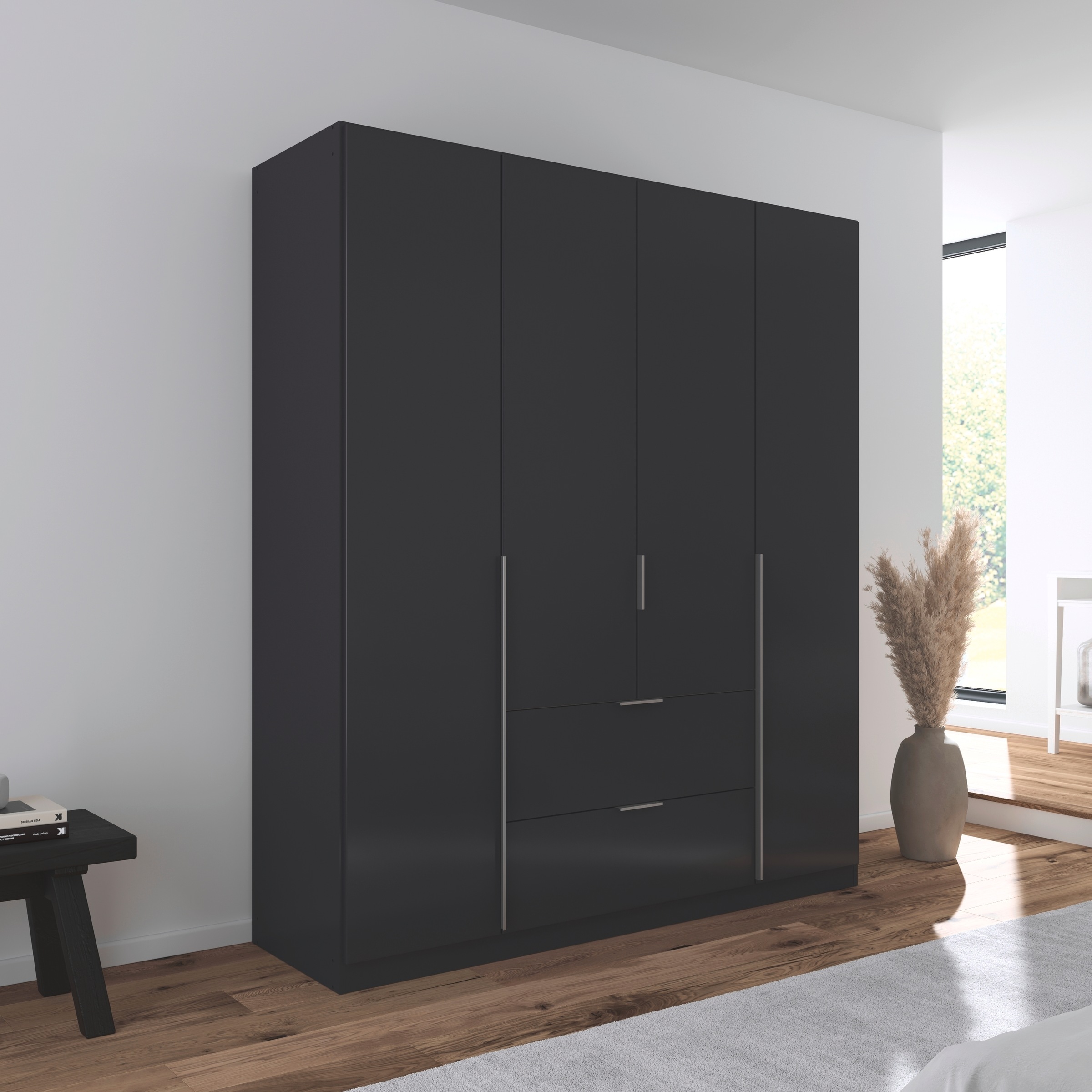 rauch Drehtürenschrank »Kleiderschrank Schrank Garderobe AGORDO mit Dekor- oder Hochglanzfront«, mit Außenschubkästen, in 6 Breiten und 2 Höhen MADE IN GERMANY