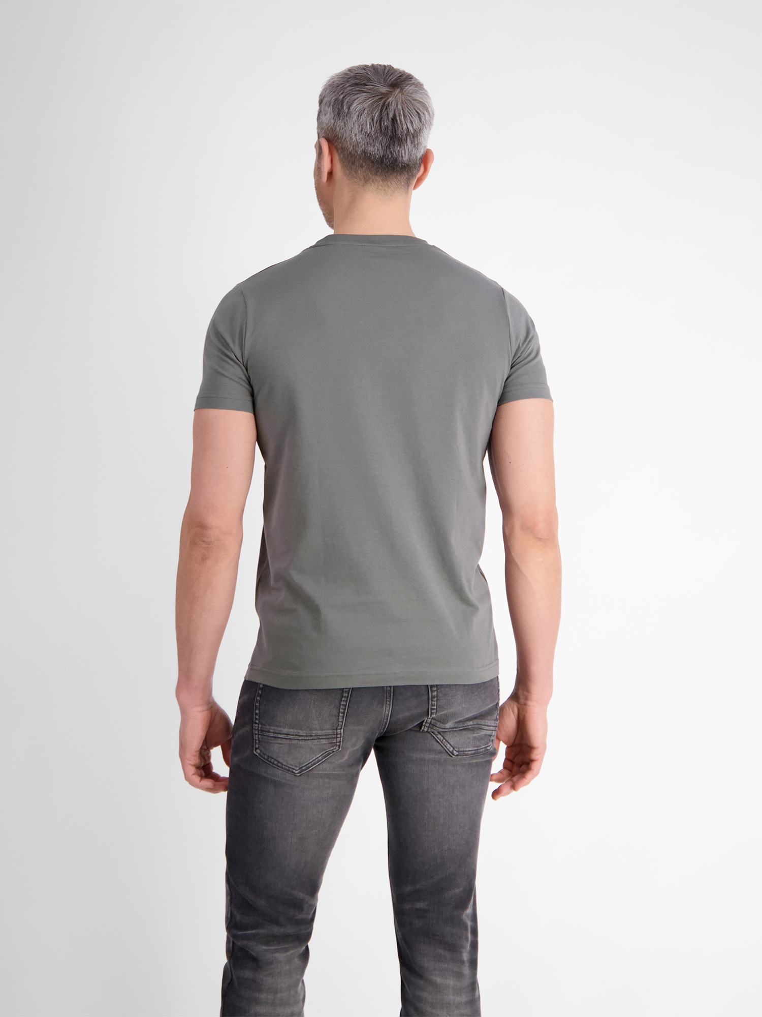 LERROS T-Shirt »LERROS Unifarbenes T-Shirt mit Print«