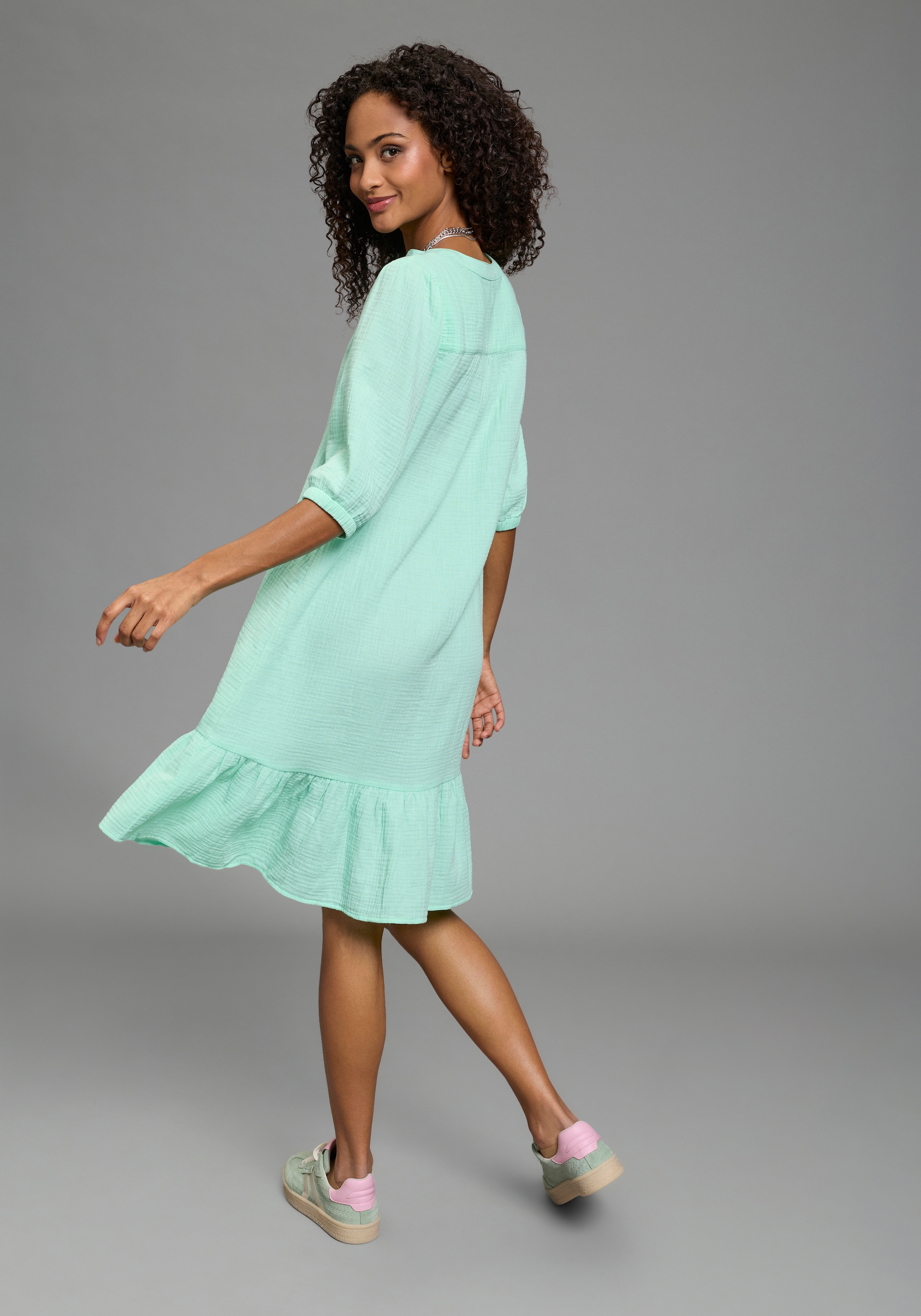 Laura Scott Sommerkleid kniefrei, für Casualmode, Frühlingsmode und Partymode, aus Baumwolle