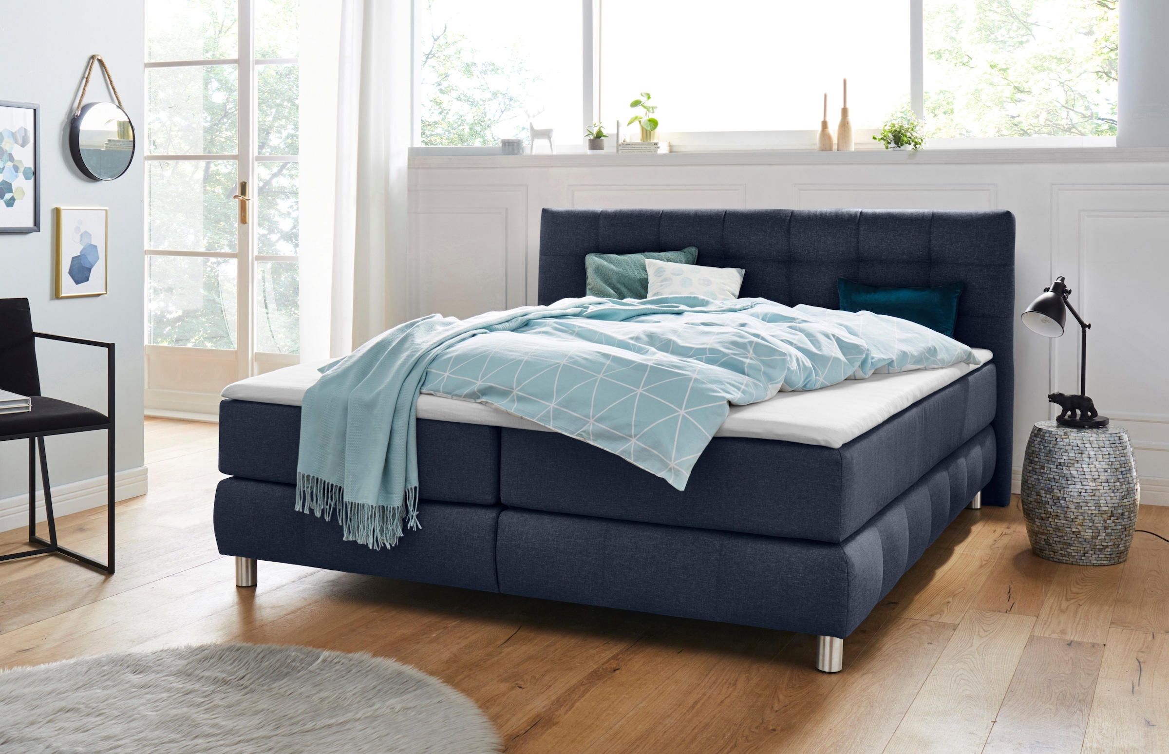 Home affaire Boxspringbett "Salo XXL" in Samtoptik oder Struktur, 6 Breiten günstig online kaufen