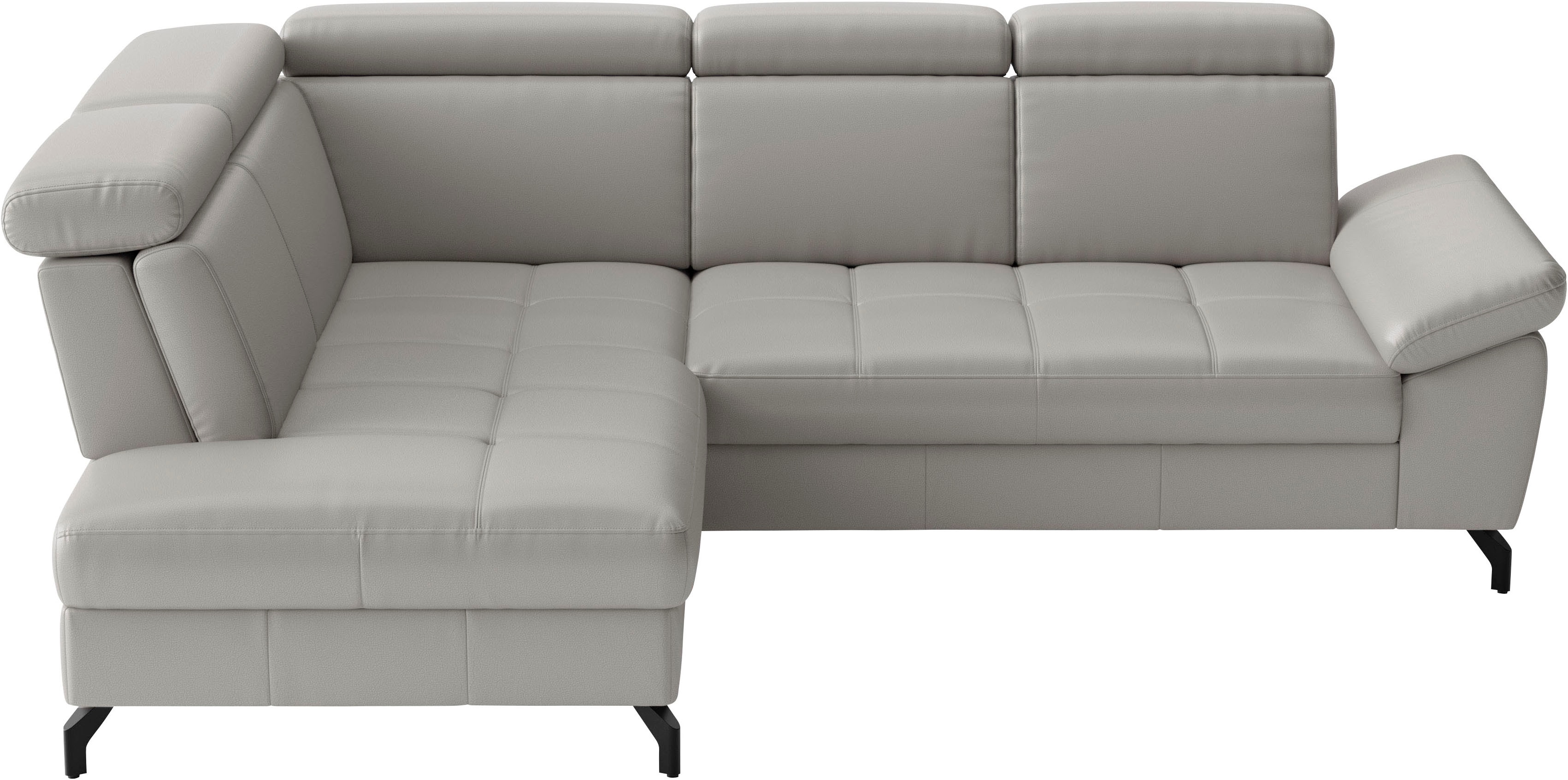 sit&more Ecksofa "Vanity L-Form, B: 254 cm, Leder" Inkl.Sitz-,Kopf-und Armteilverstellung