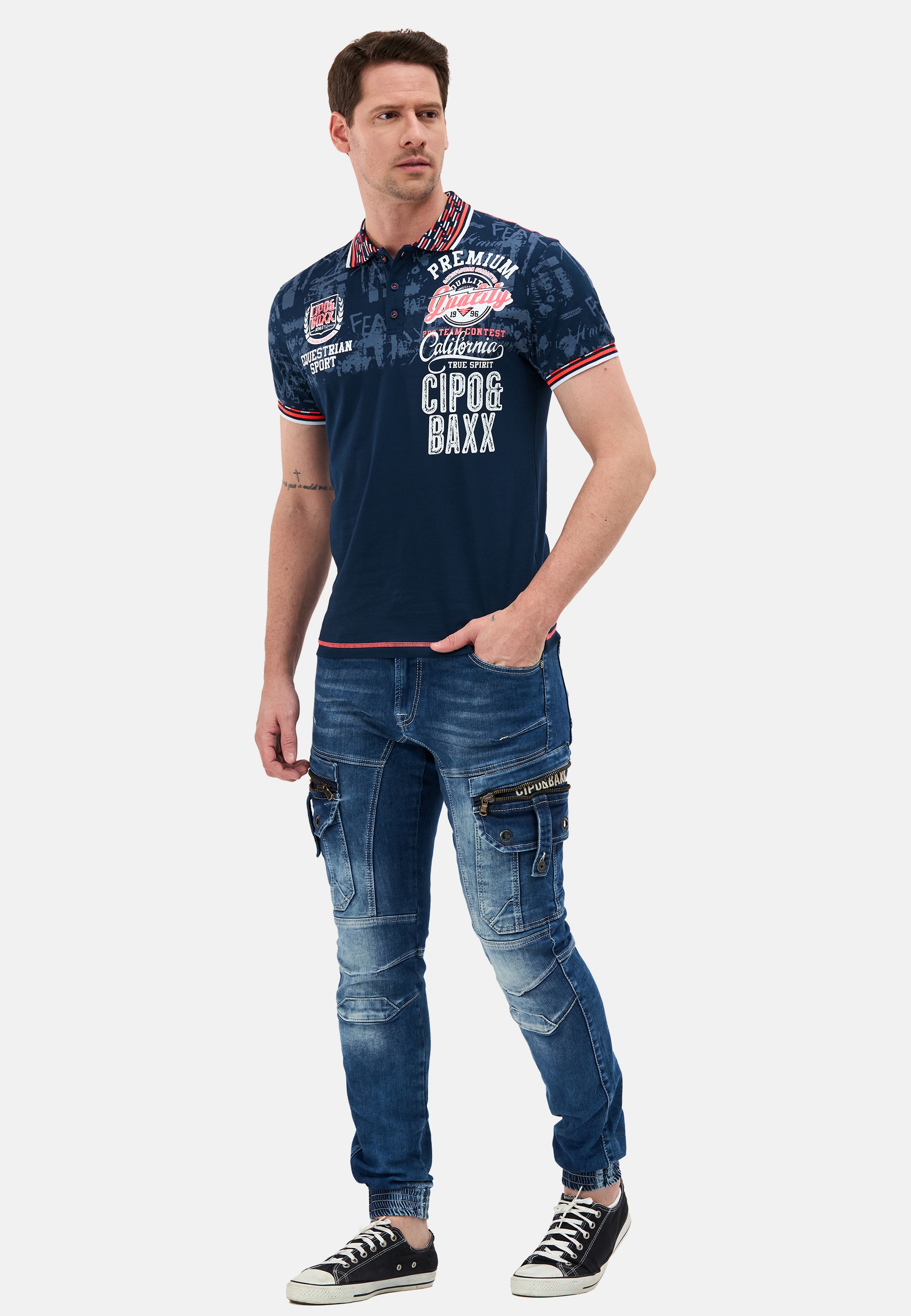 Cipo & Baxx Polo Shirt Navyblue 4XL 7
