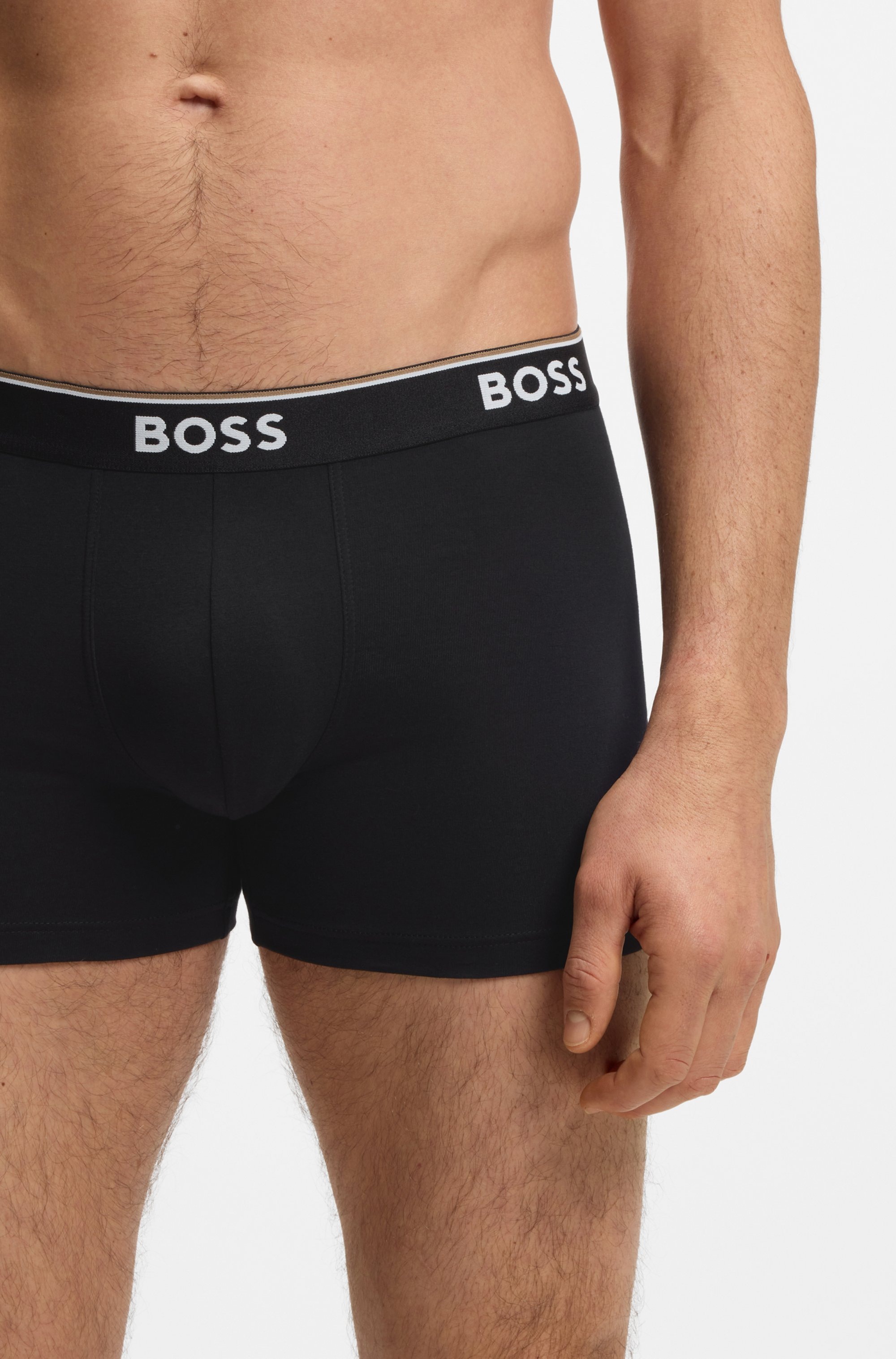 BOSS Langer Boxer »Brief 3 PACK«, mit farblich passendem Webbund