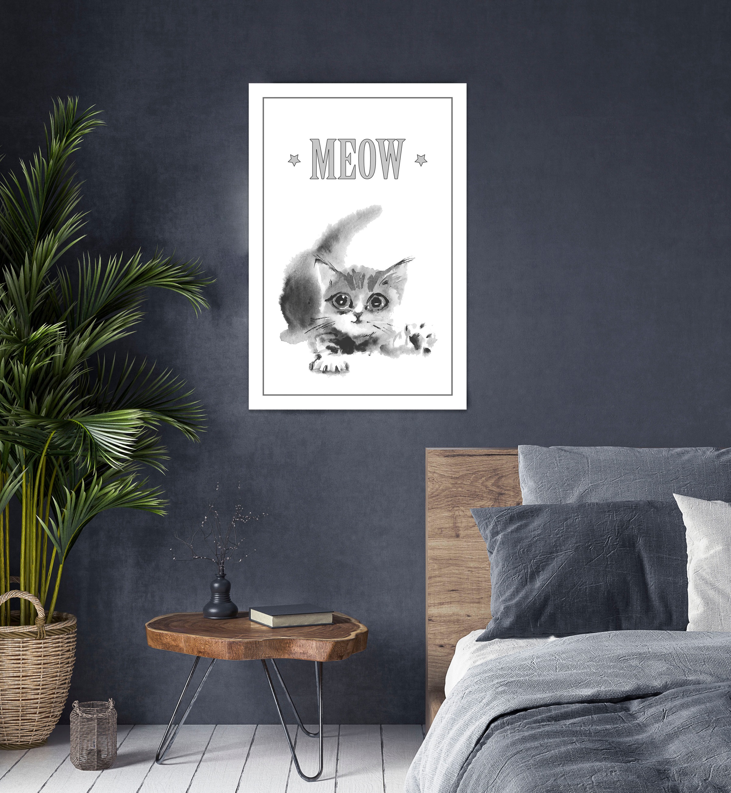 queence Leinwandbild "Katze MEOW" Katze  Katzen  Katzenbilder  Kunst  Moder günstig online kaufen