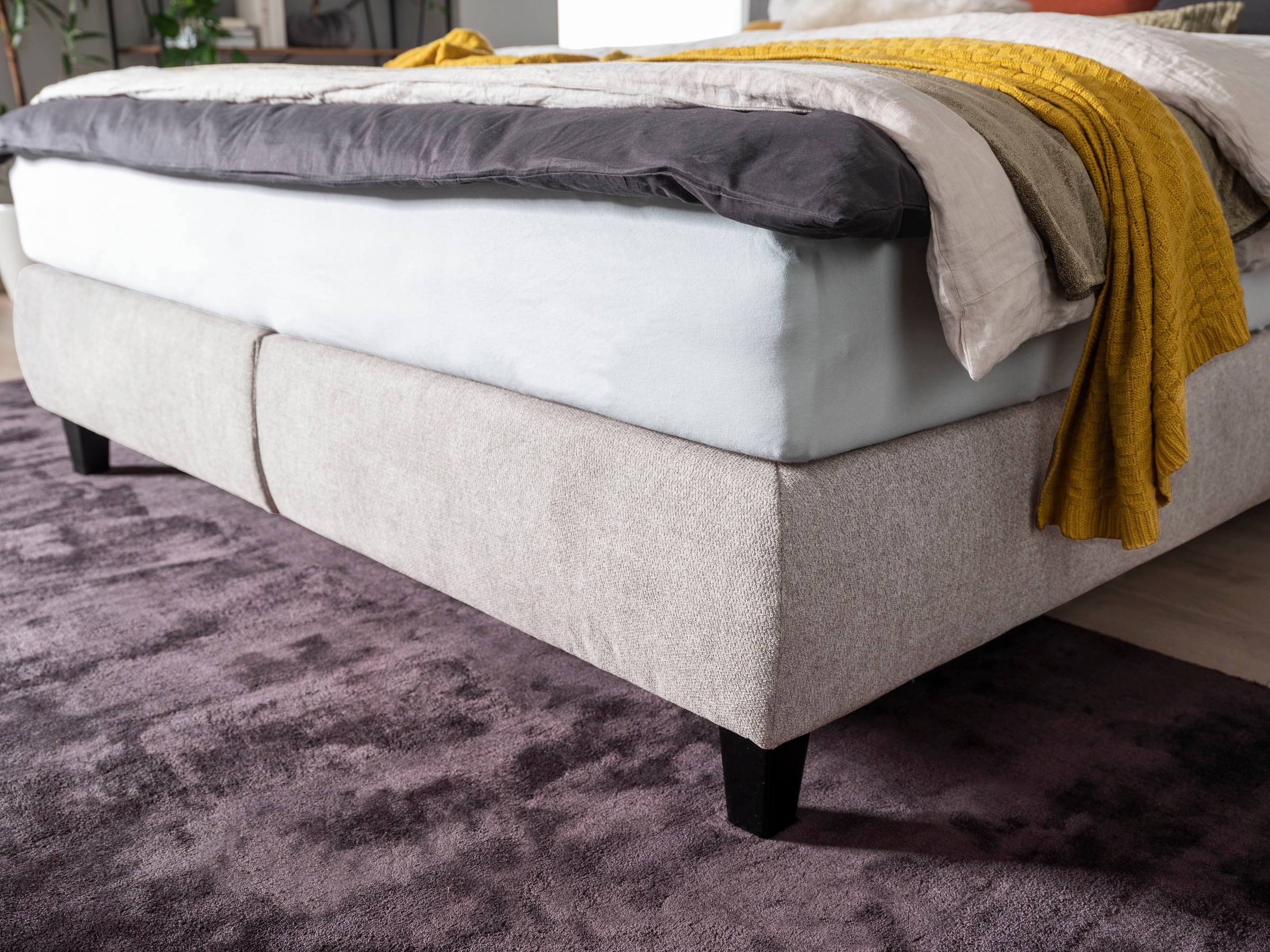 alina Boxspringbett »Edera«, Doppelbett wahlweise mit Topper, Liegefläche 180x200 cm, mit Steppung