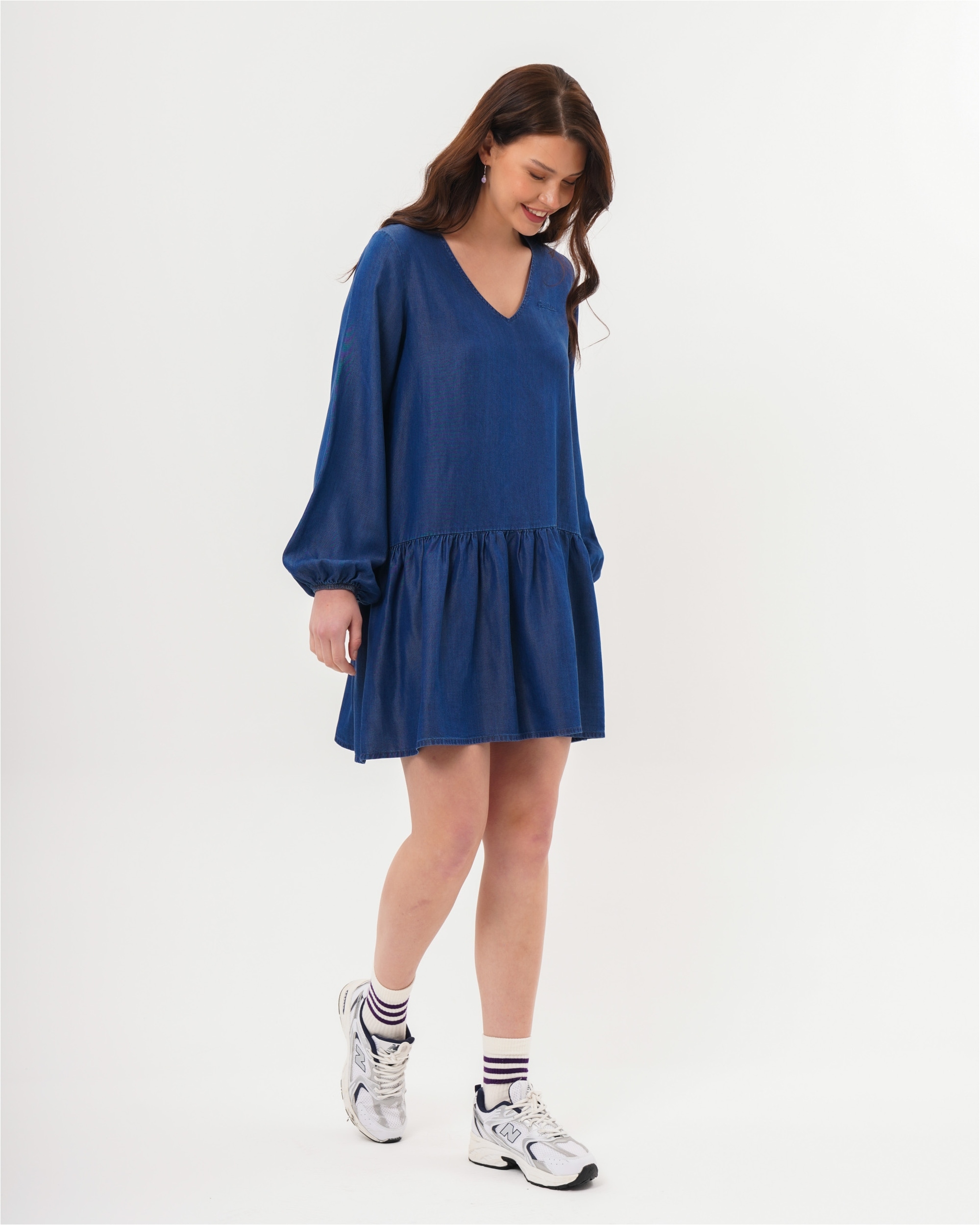 freshlions Blusenkleid »Bonnie«, mit verspielten Ballonbündchen