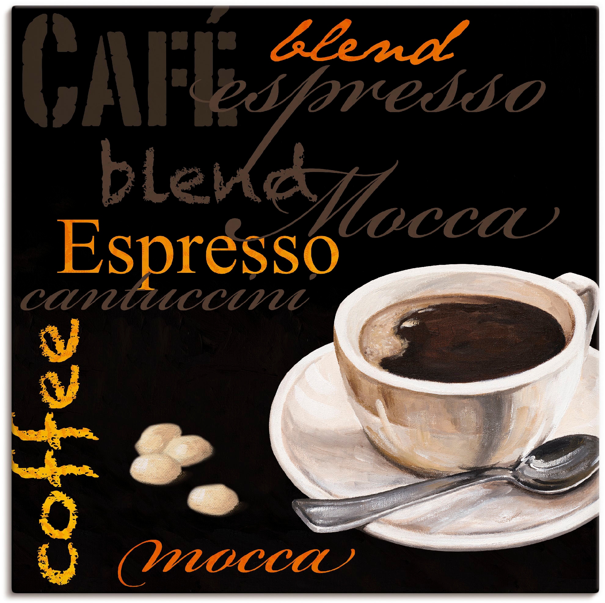 Artland Wandbild »Espresso - Kaffee«, Kaffee Bilder, (1 St.), als Alubild, Outdoorbild, Leinwandbild in verschied. Größen