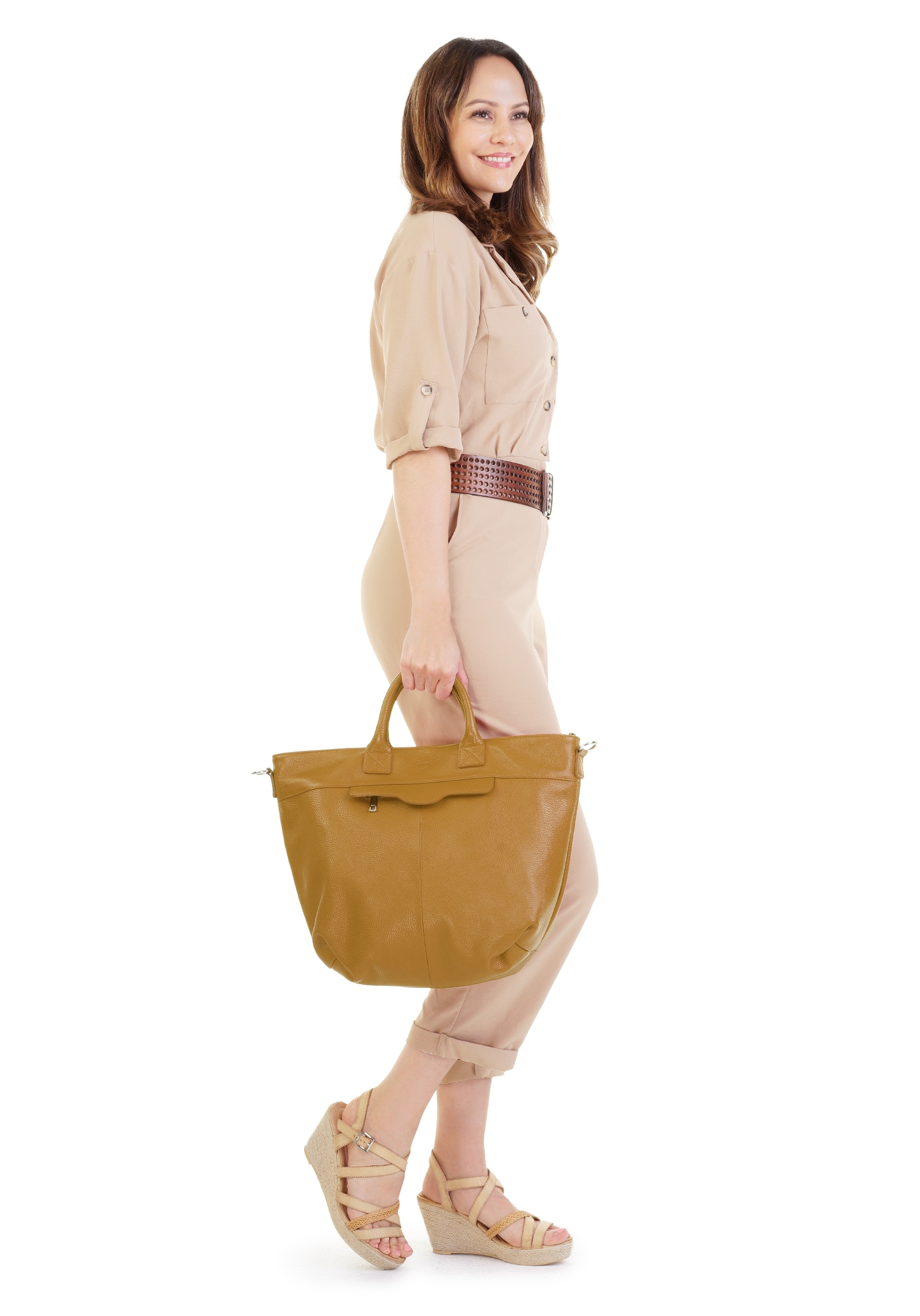 Samantha Look Henkeltasche, echt Leder, Made in Italy