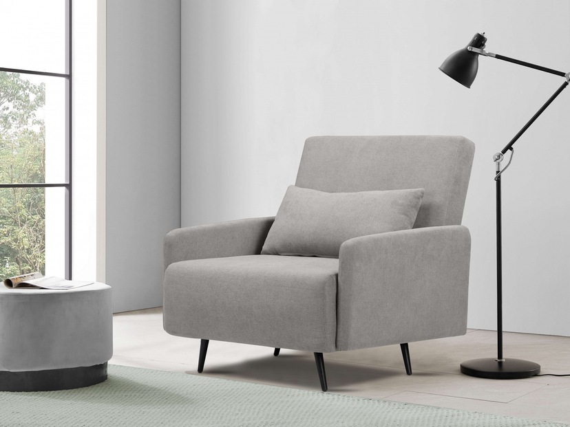 ATLANTIC home collection Sessel, mit Welleunterfederung, inkl. Dekokissen  und goldene Massivholzfüße | BAUR