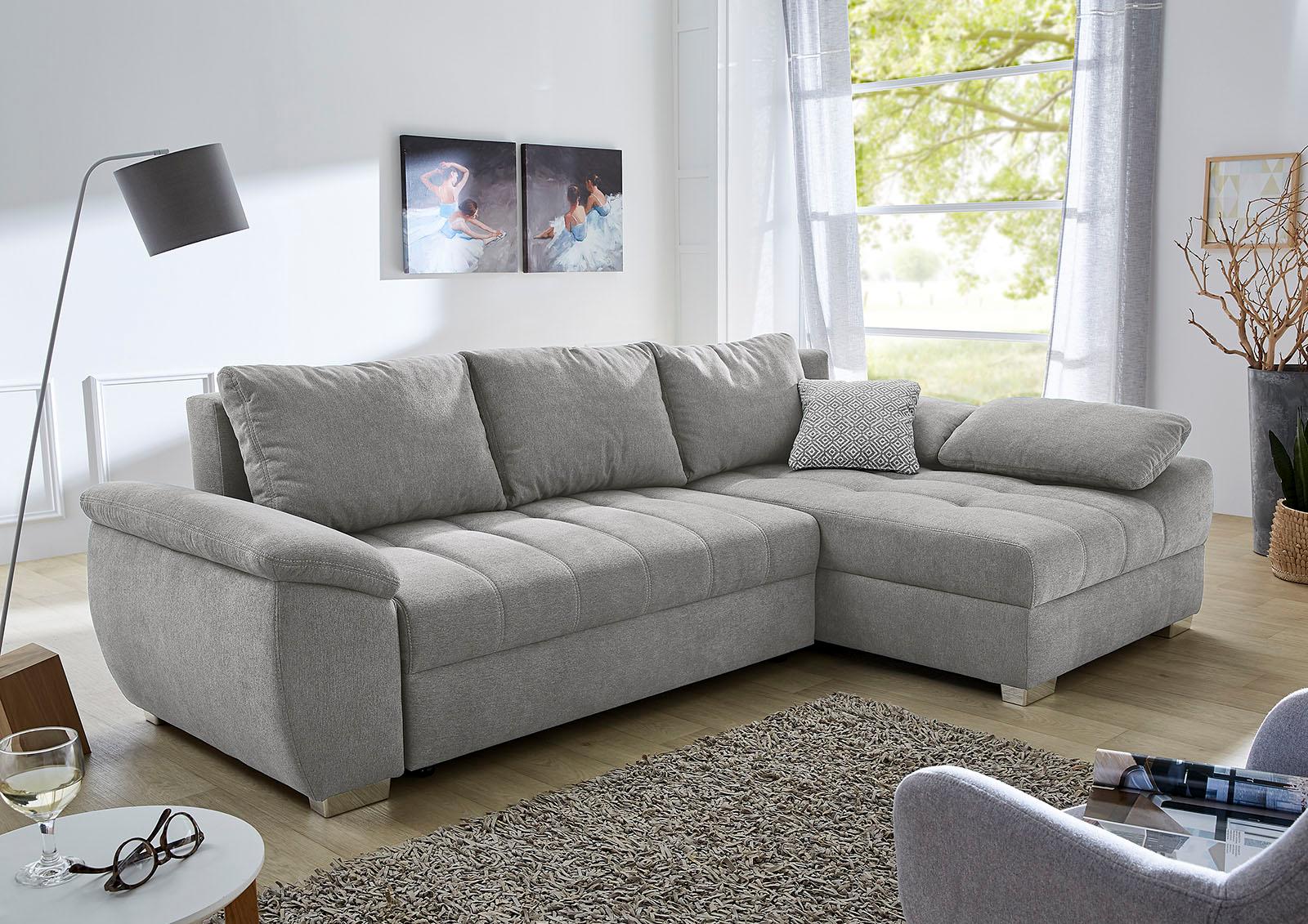 Jockenhöfer Gruppe 1100000002199 "Alster L-Form, B: 268 cm" mit Schlaffunktion, Bettkasten & Zierkissen