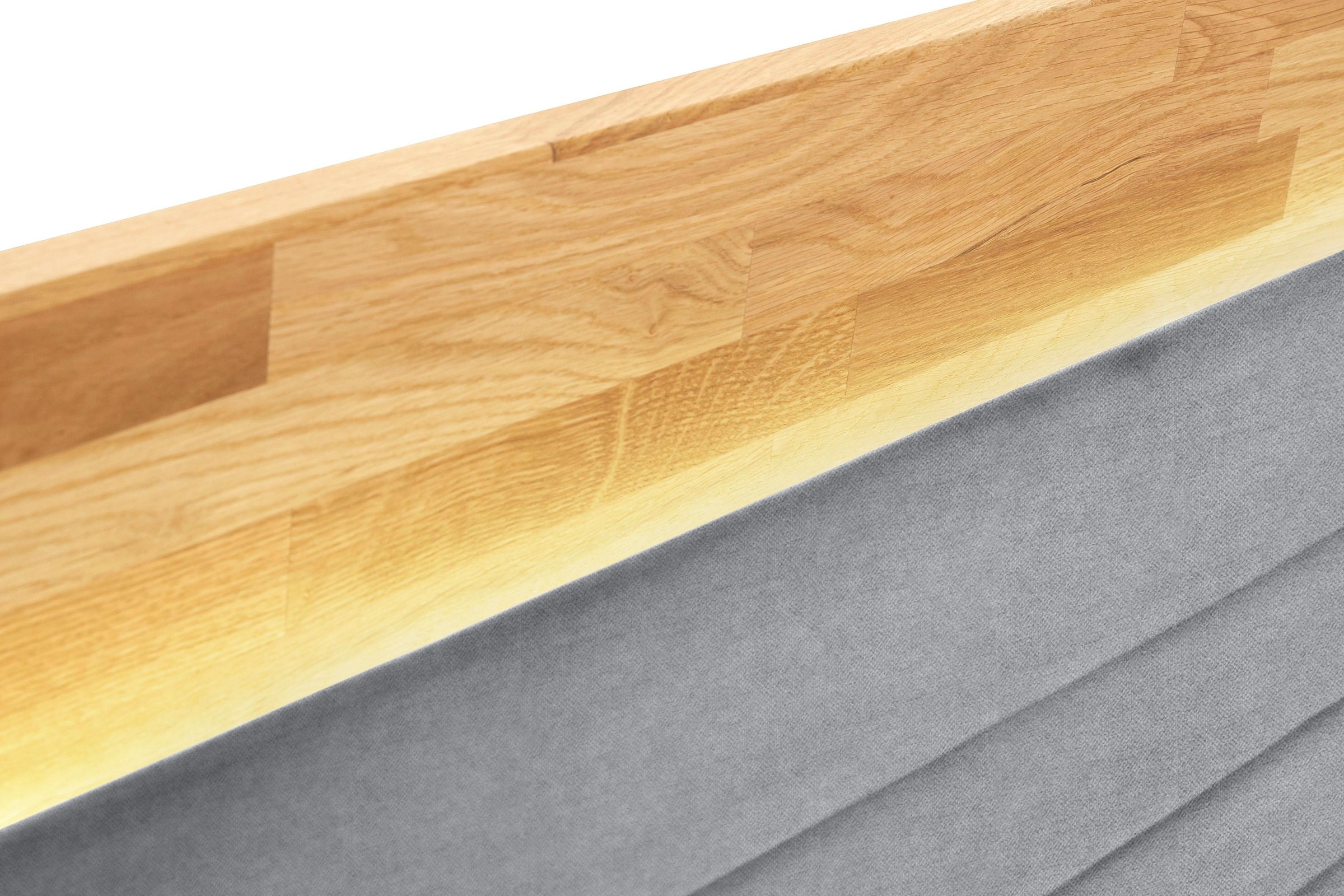 PLACES OF STYLE Boxspringbett »Cup« mit LED-Beleuchtung, Massivholzrahmen und Topper, in 2 Härtegraden