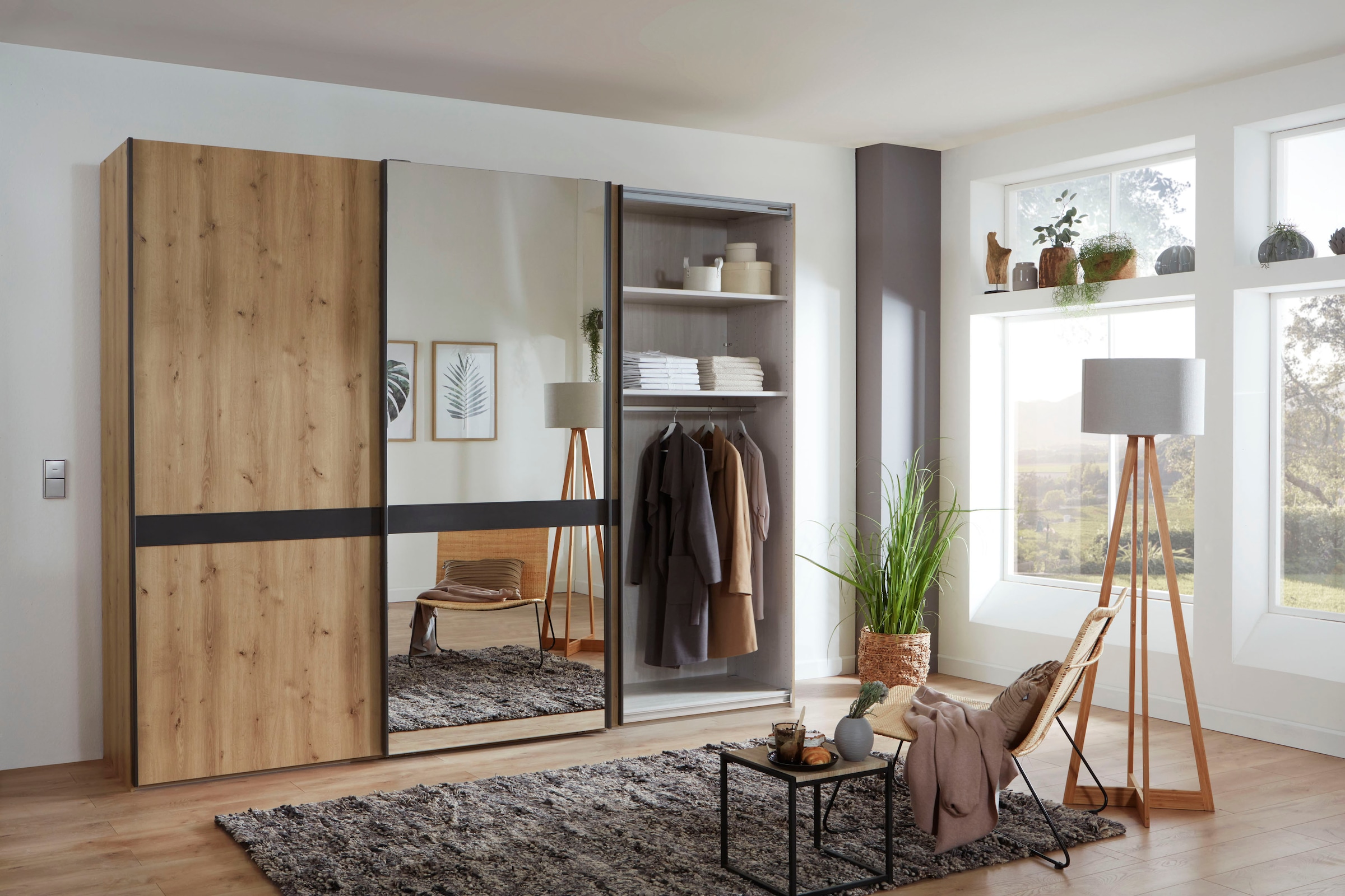 WIEMANN Schwebetürenschrank »Rialto«, hochwertige Dekorfront mit Spiegeltür