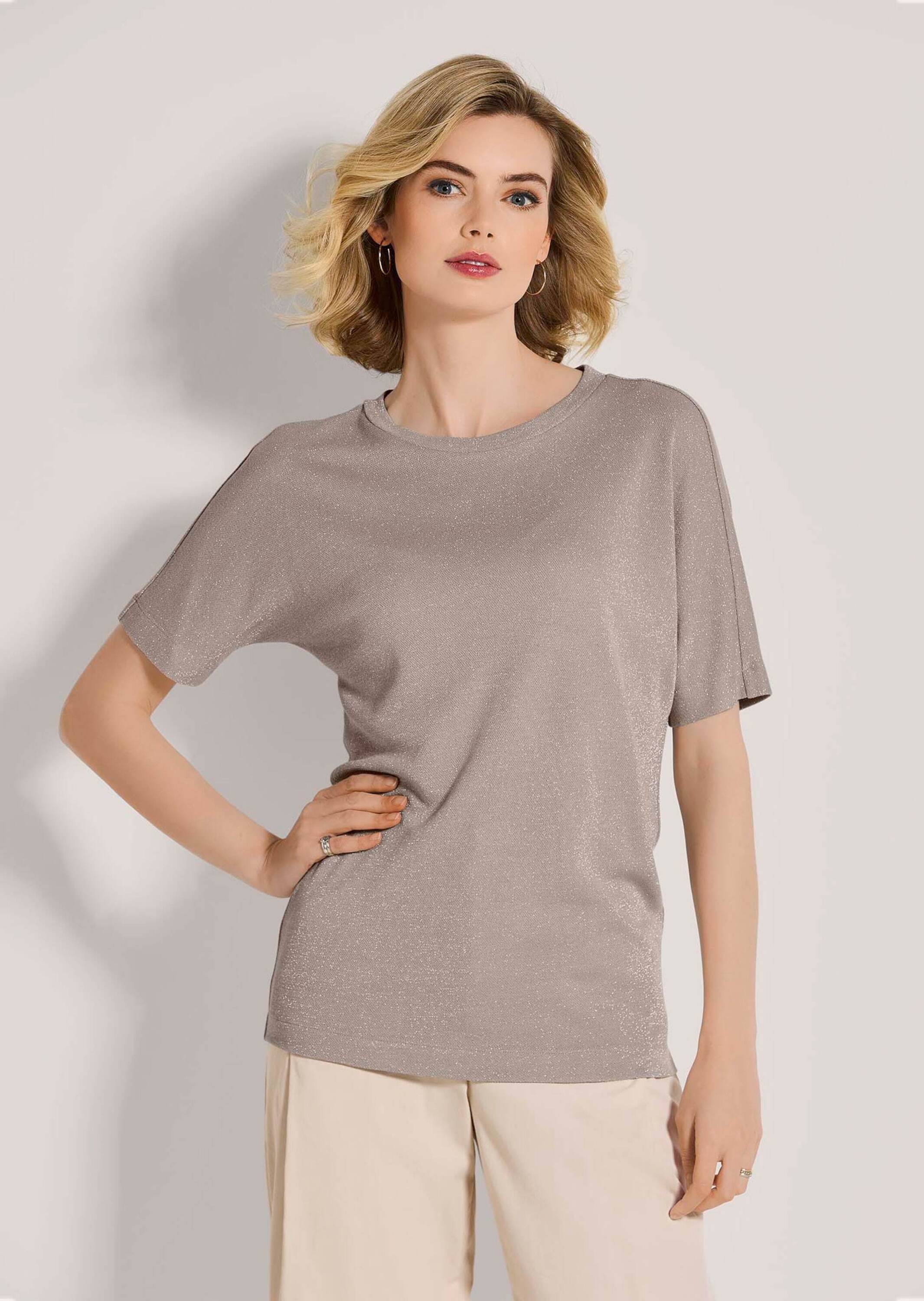 MADELEINE Kurzarmshirt »Shirt Rundhals-Shirt mit Glanz-Effekt«