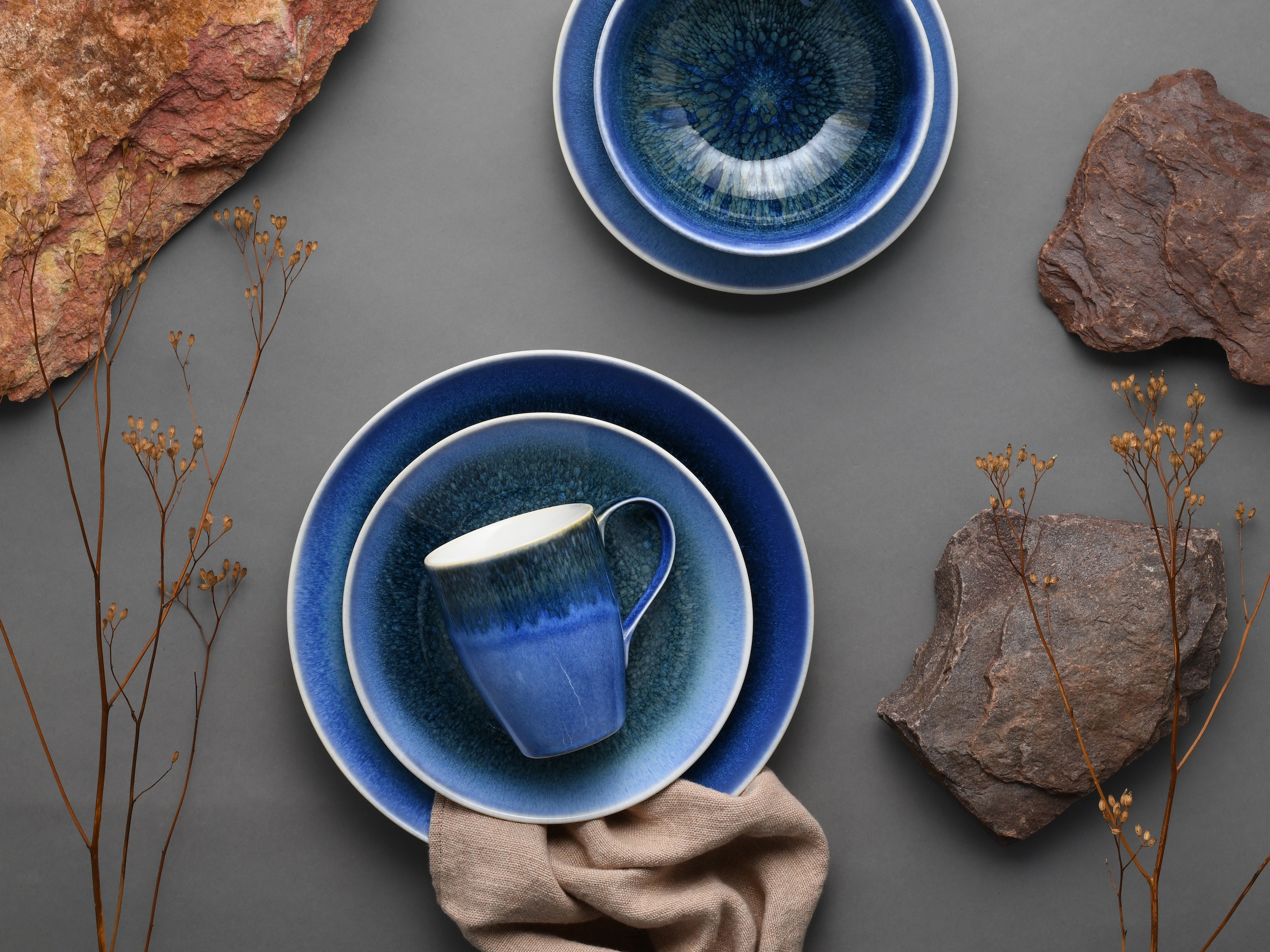 CreaTable Kombiservice »Caldera«, (Set, 8 tlg.), irisierende Glasur
