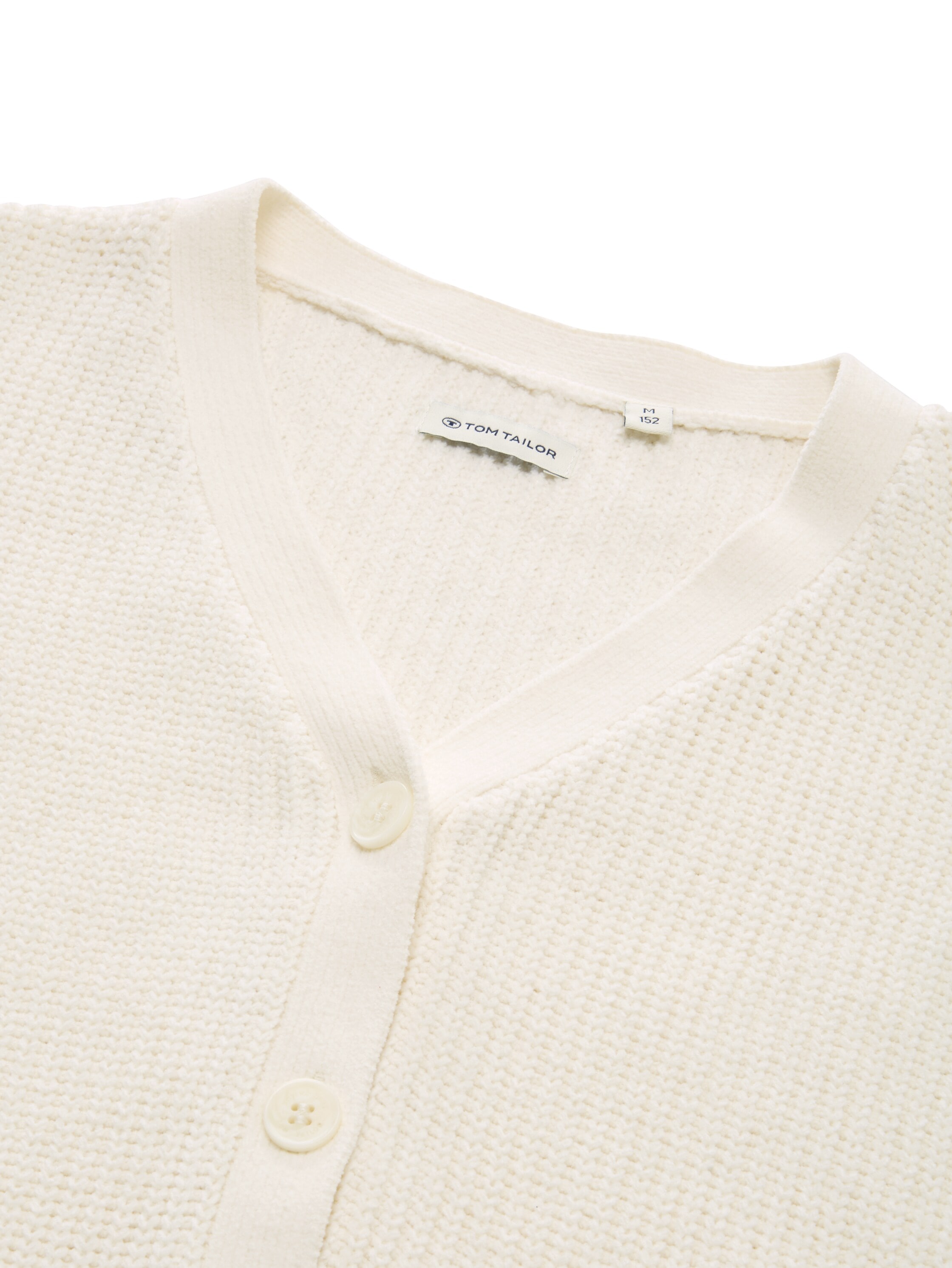 TOM TAILOR Strickjacke, mit V-Ausschnitt und Knopfleiste