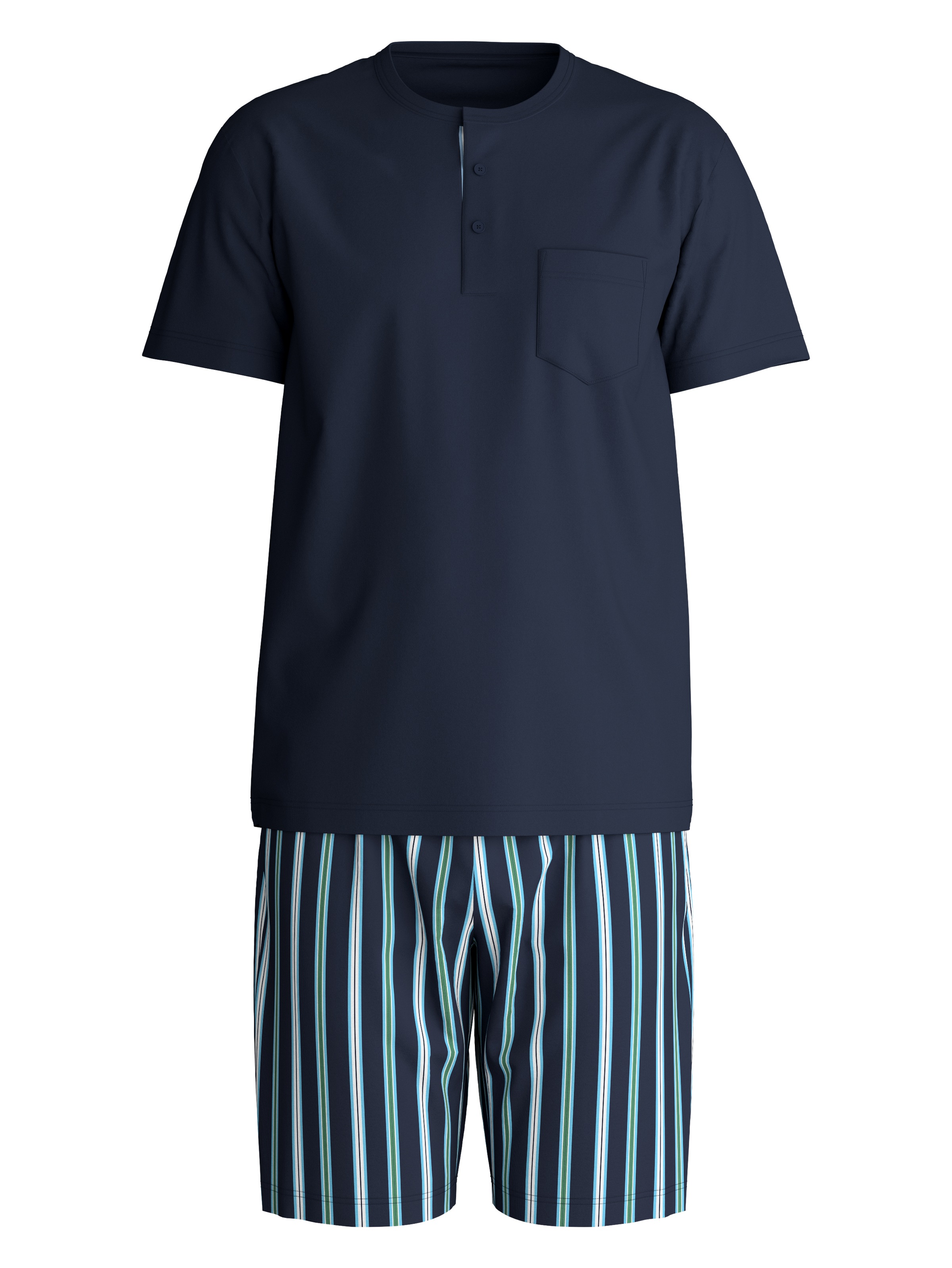 CALIDA Shorty »Relax Choice« 2 tlg. atmungsaktiv, Baumwolle, Oberteil mit Knopfleiste