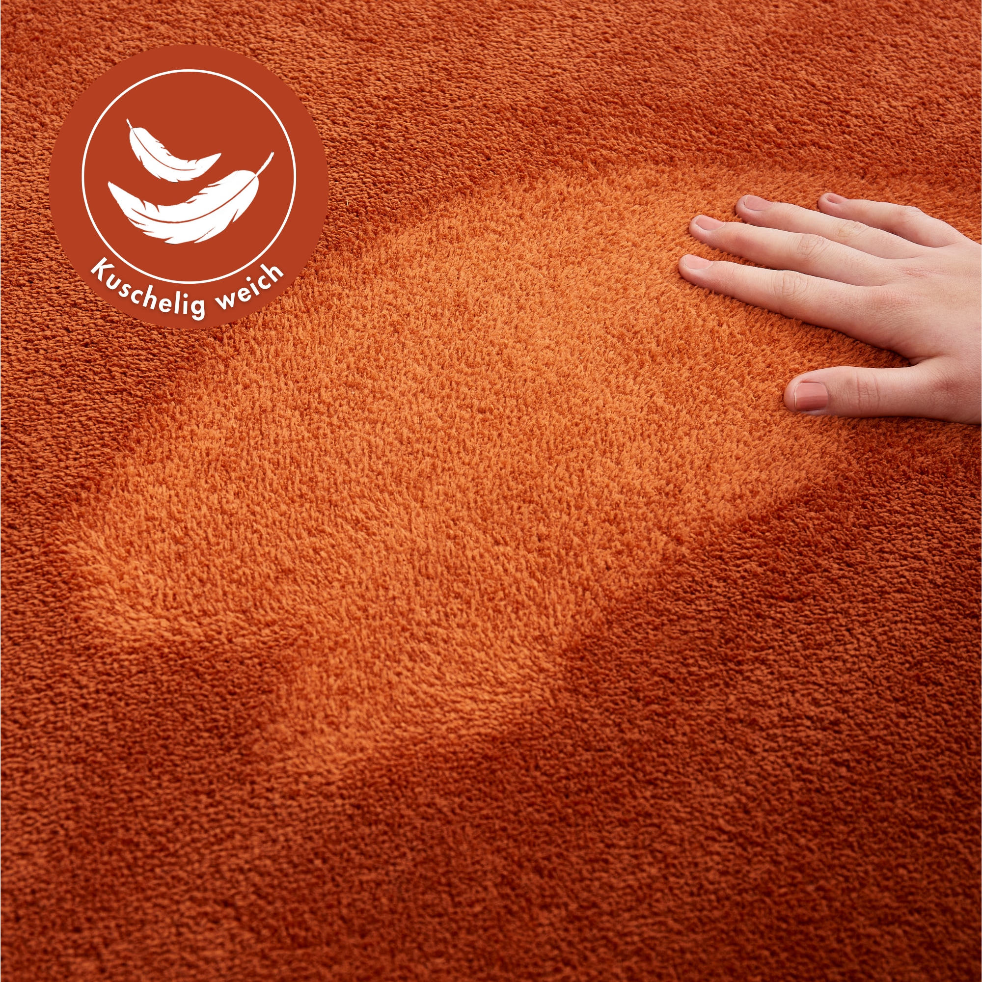 Andiamo Teppich »Arezzo« rechteckig 16 mm Höhe Uni Farben, weicher Flor, waschbar, ideal im Wohnzimmer & Schlafzimmer