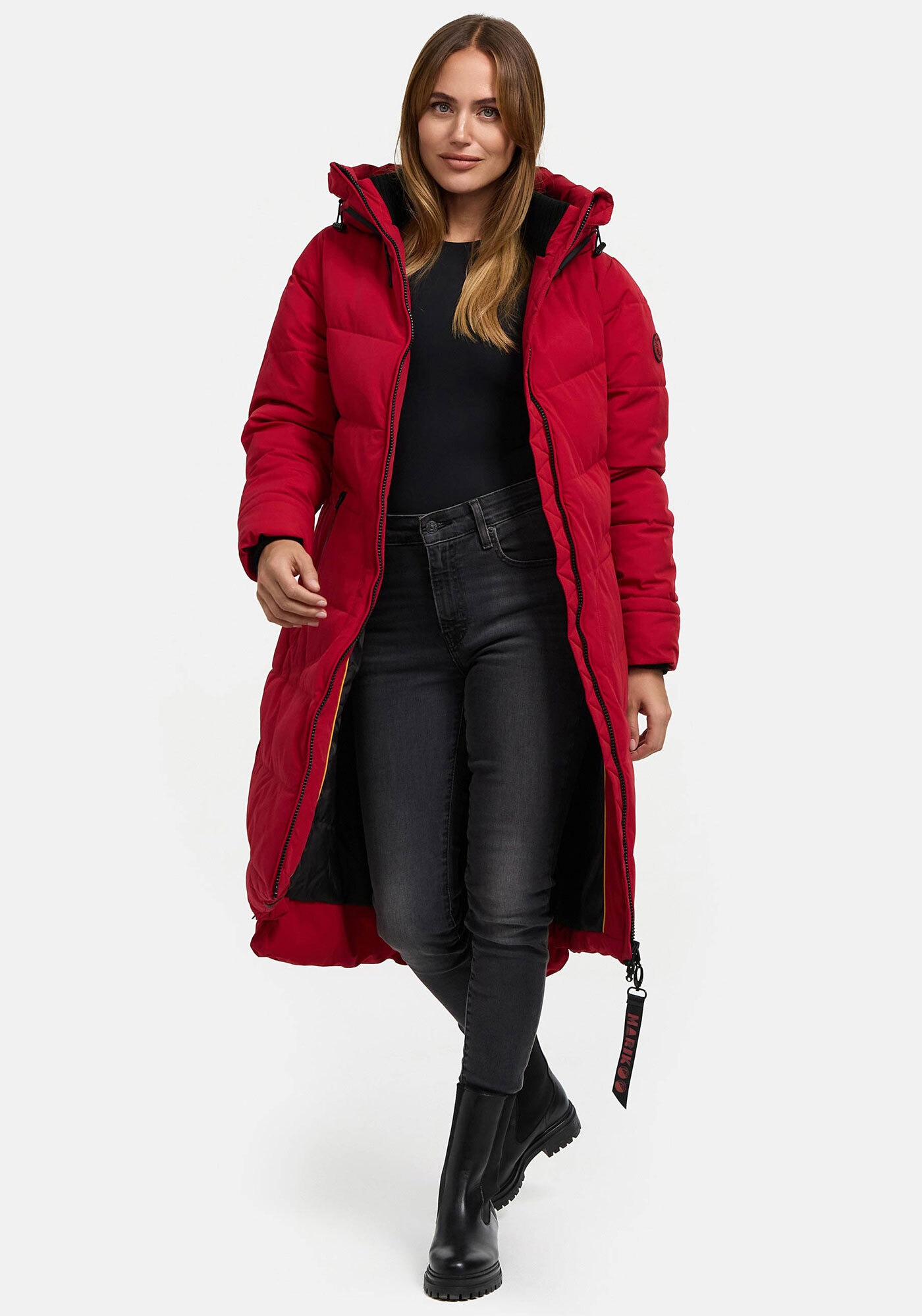Marikoo Winterjacke "Benikoo" mit Kapuze langer Winter Mantel gesteppt