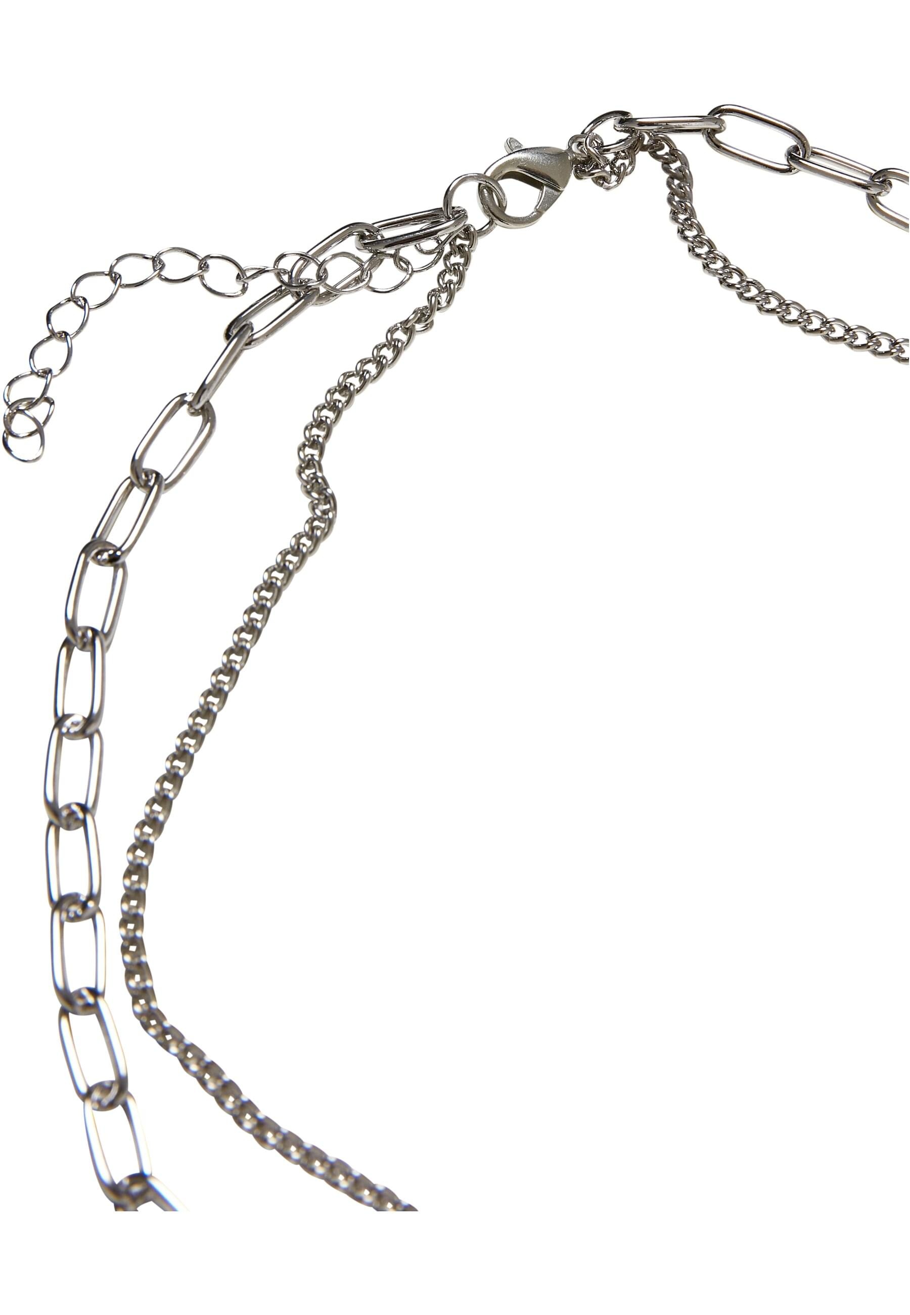 URBAN CLASSICS Edelstahlkette »Urban Classics Unisex Heart Icon Layering Necklace«