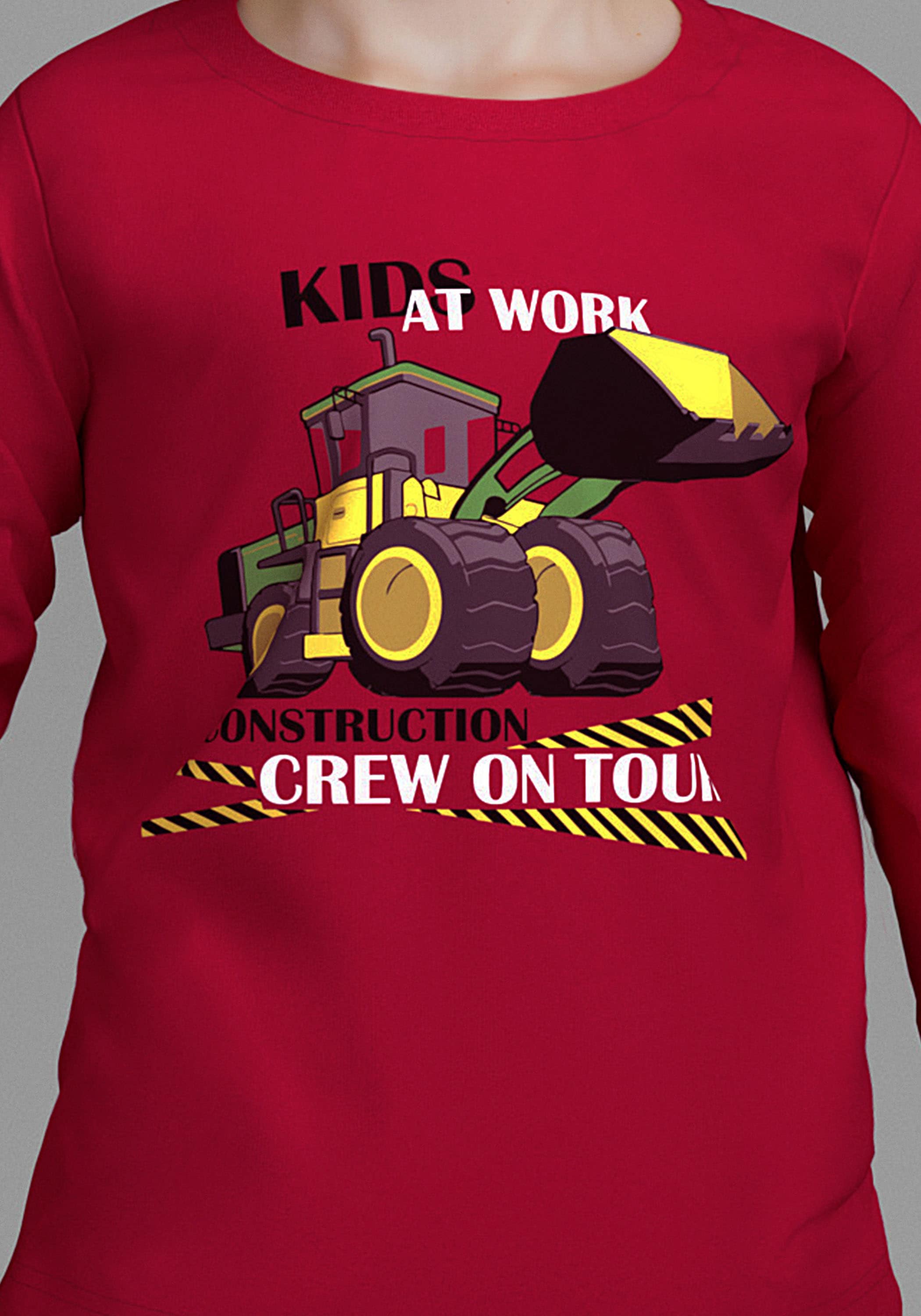 Thumbnail - KIDSWORLD Langarmshirt "CONSTRUCTION crew on tour" Cooler Bagger Druck