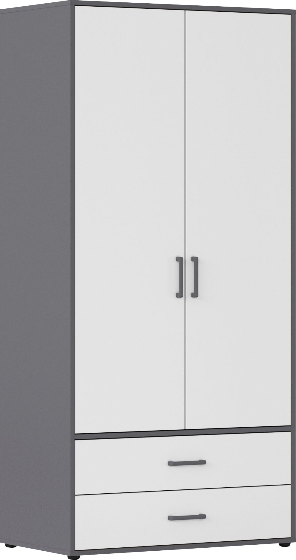 rauch Drehtürenschrank "Kleiderschrank Schrank Garderobe Wäscheschrank VOYAGER" in 3 verschiedenen Ausstattungen BASIC/CLASSIC/PREMIUM, mit 2 modernen Griffvarianten, mit Außenschubladen MADE IN GERMANY