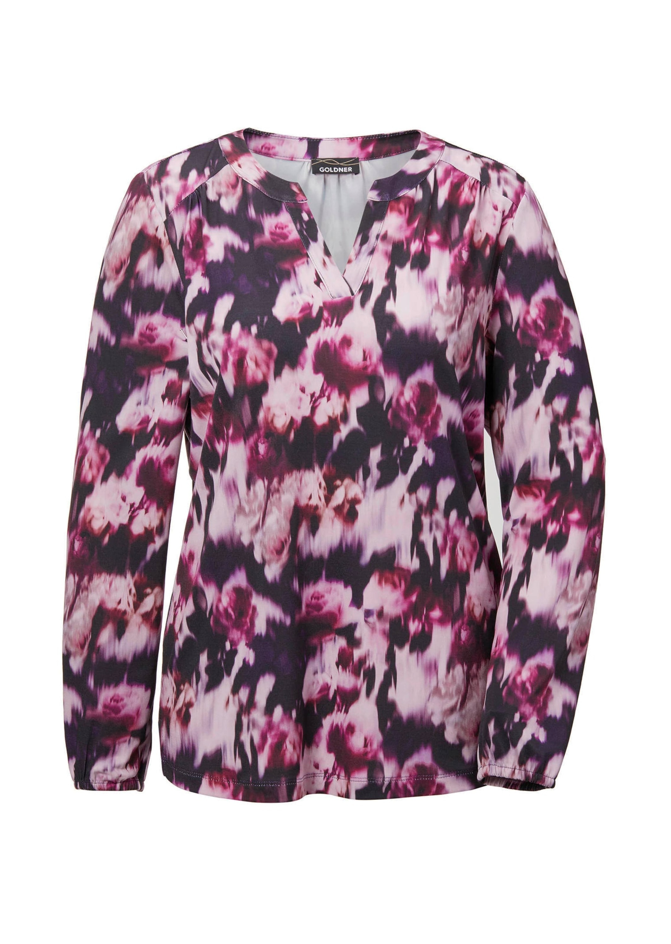 GOLDNER Kurzarmbluse "Kurzgröße Elegantes Blusenshirt mit V-Ausschnitt" günstig online kaufen