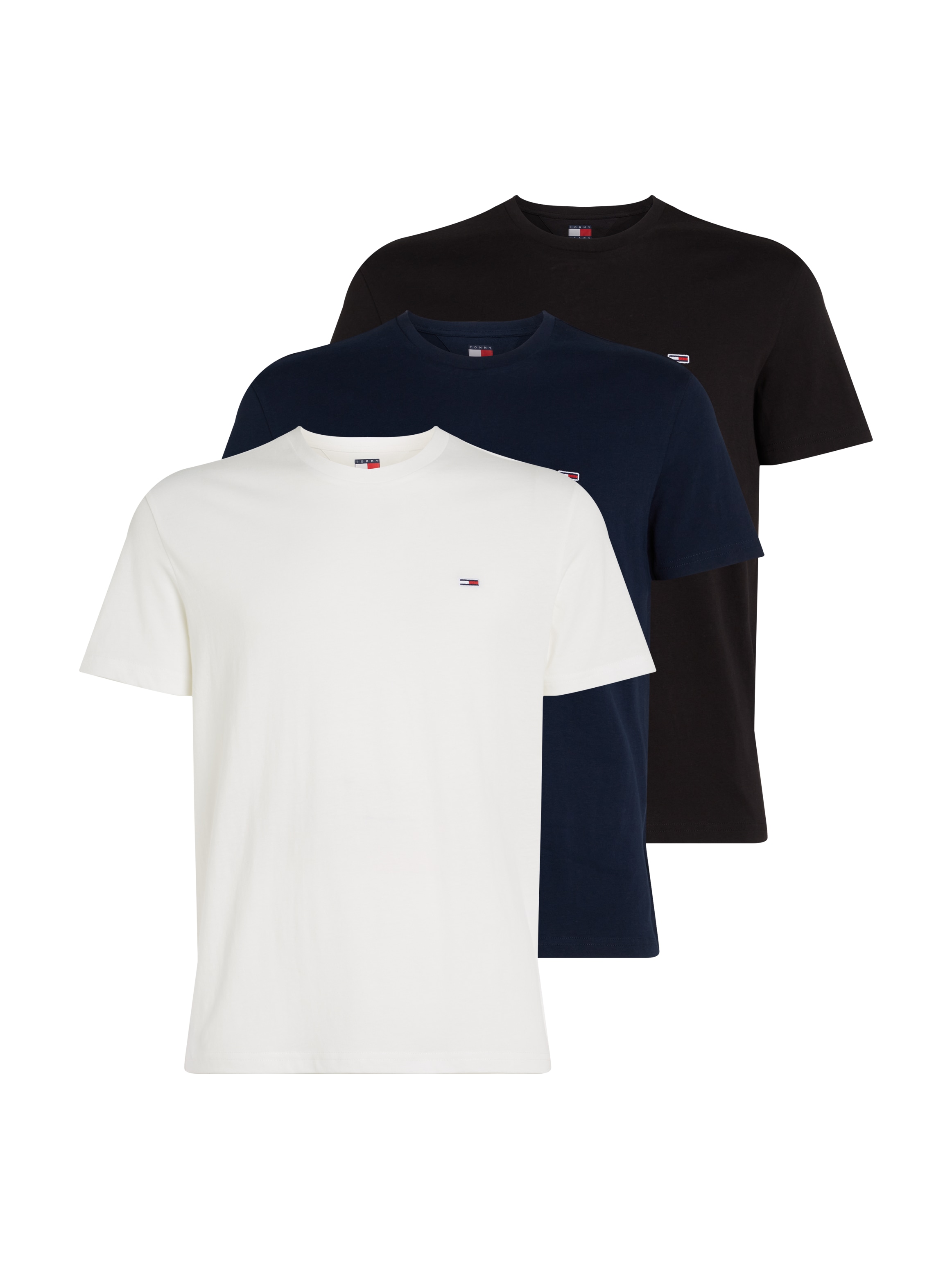 Tommy Jeans T-Shirt »TJM XSLIM 3 PACK TEE«, Mit Rundhalsausschnitt