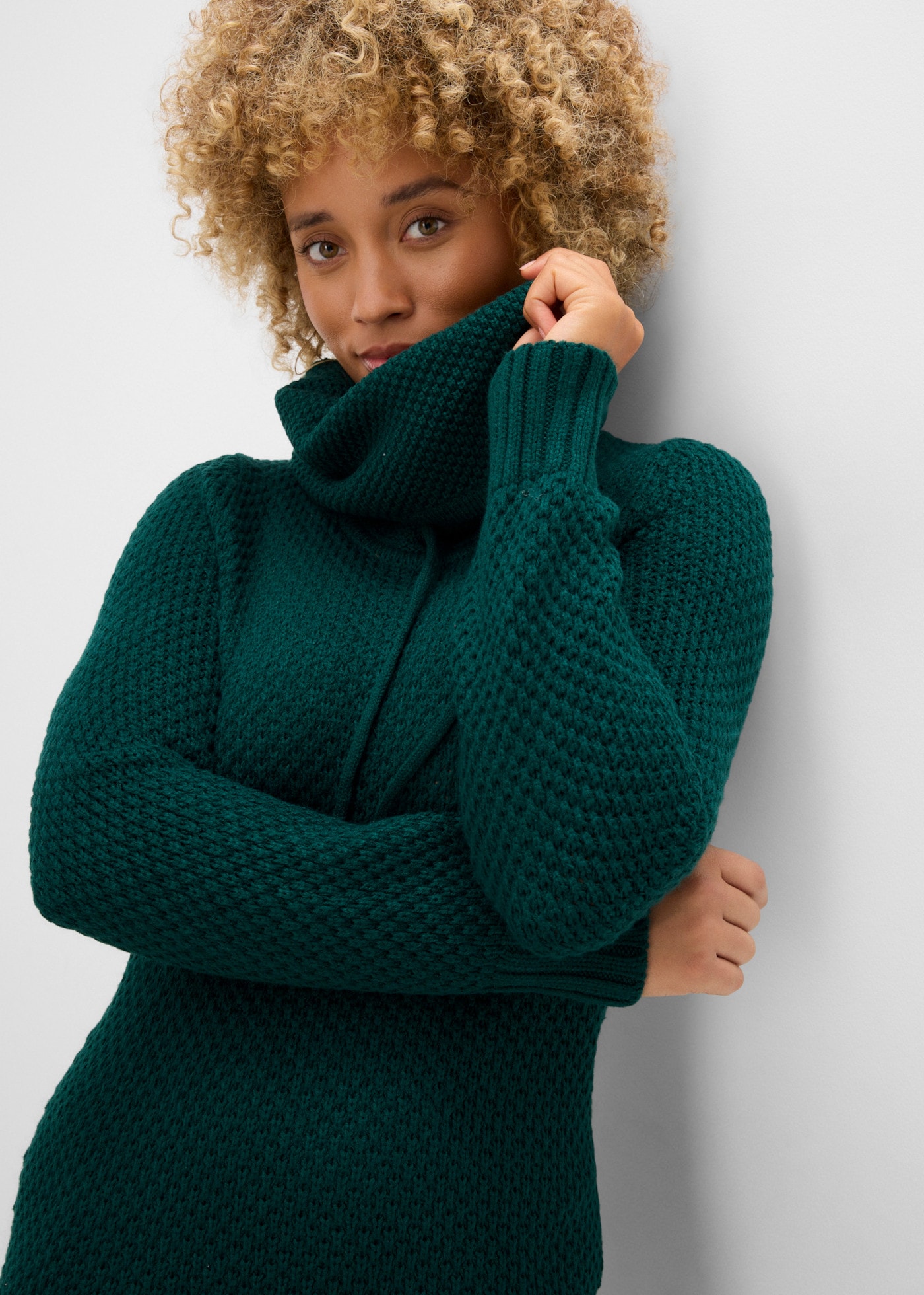 bonprix Strickkleid »Strickkleid mit Schalkragen« mit Schalkragen