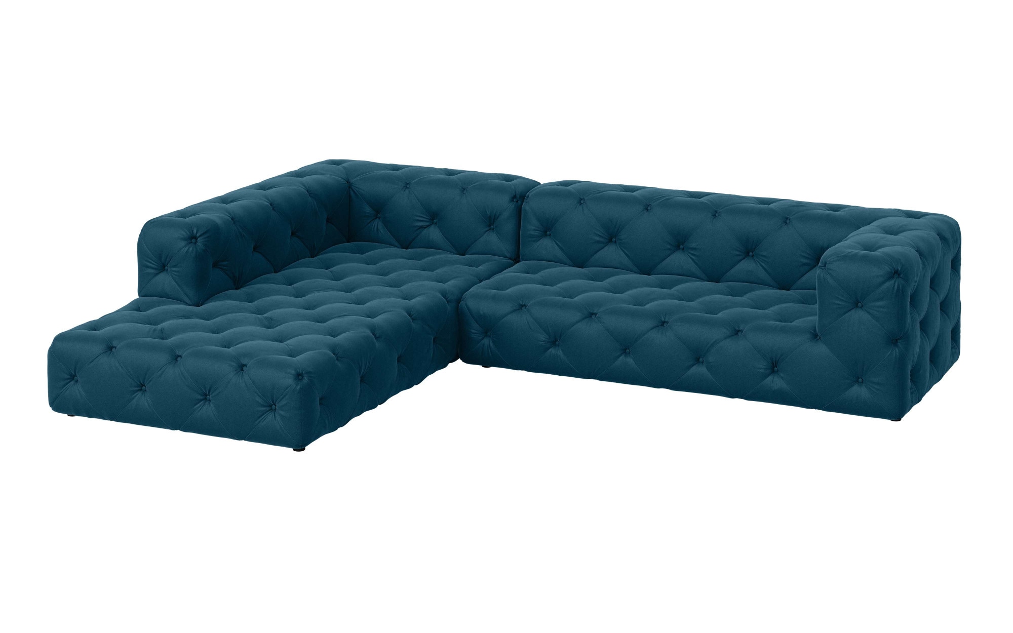 Places of Style Ecksofa »FOLLINA«, L-Form, mit klassischer Chesterfield-Knopfheftung