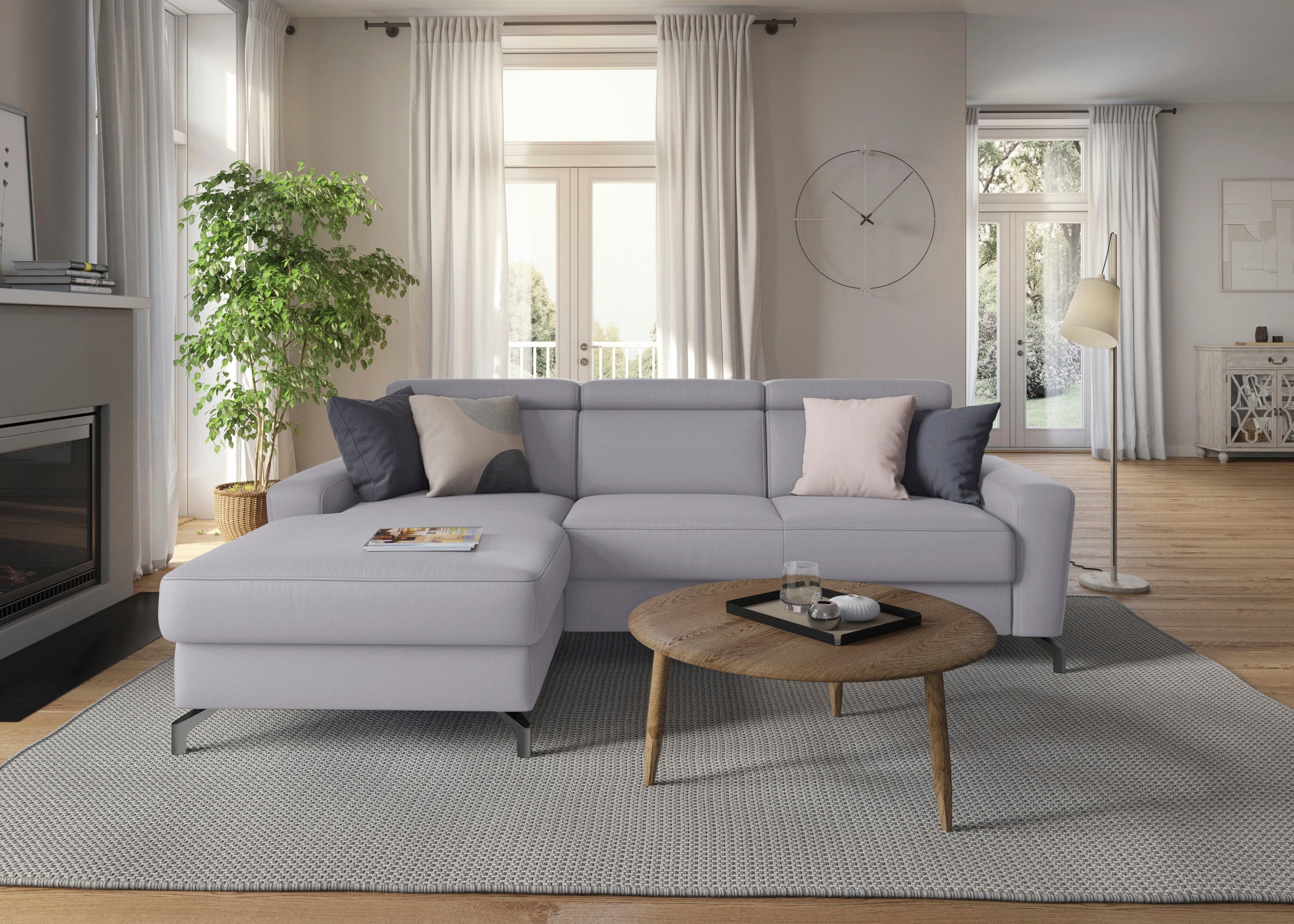 sit&more Ecksofa »Scarlett L-Form«, inklusive Kopfteilverstellung, wahlweise mit Bettfunktion, Bettkasten