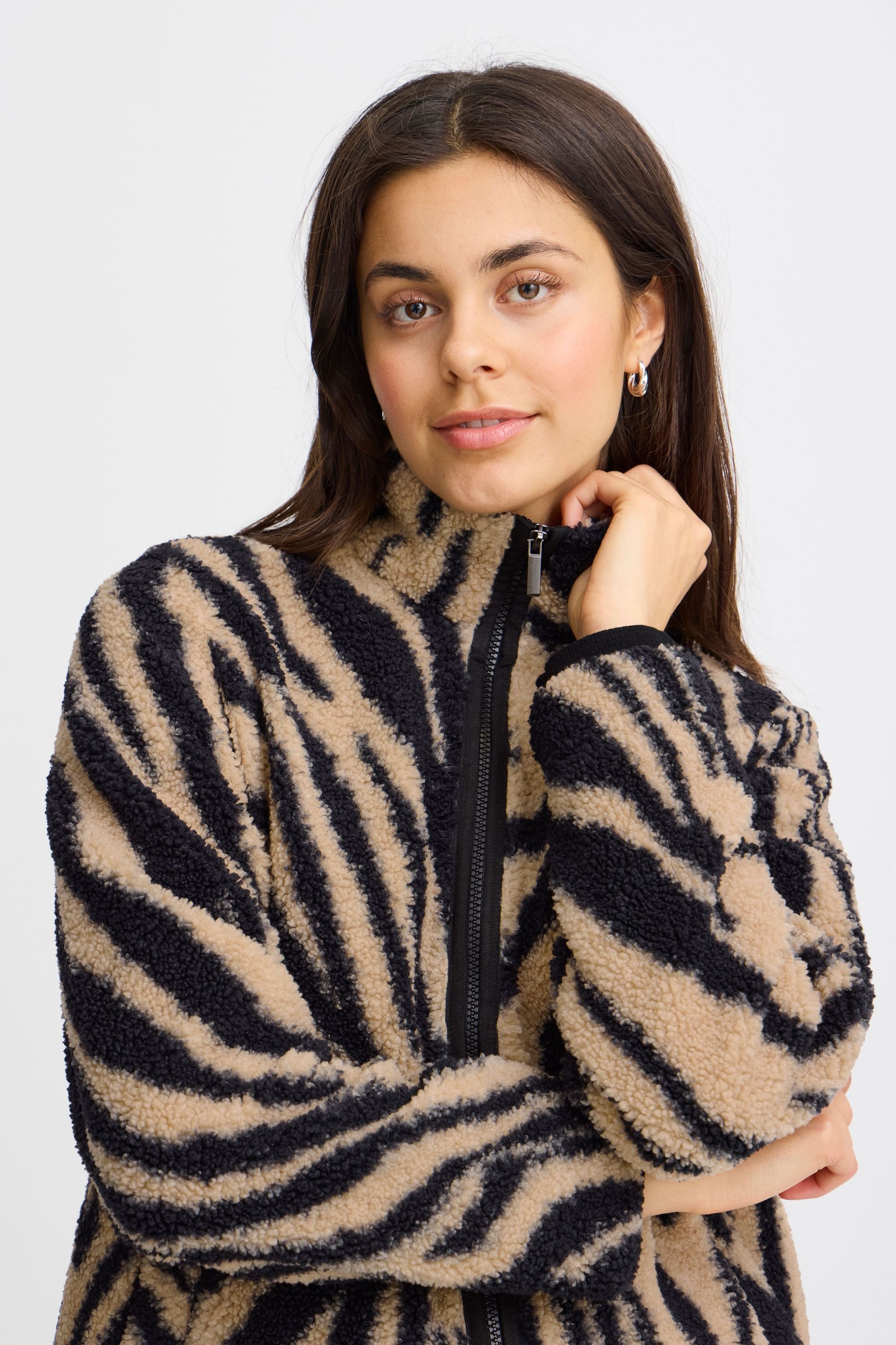 fransa Fleecejacke »Sweatjacke FRNOVA CAR 2«, ohne Kapuze